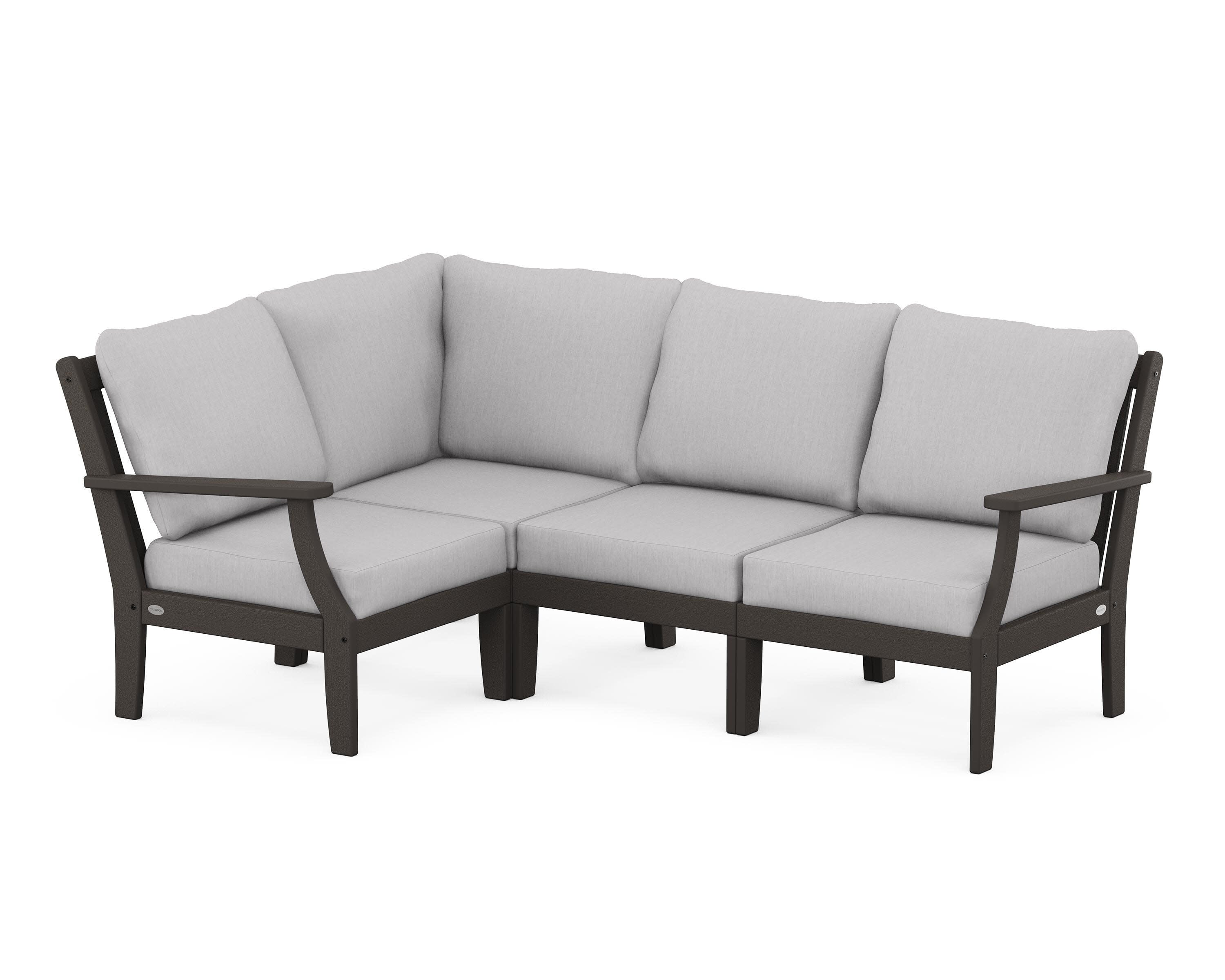 Braxton Modular 4-Piece Deep Seating Set in Vintage Coffee / Granite