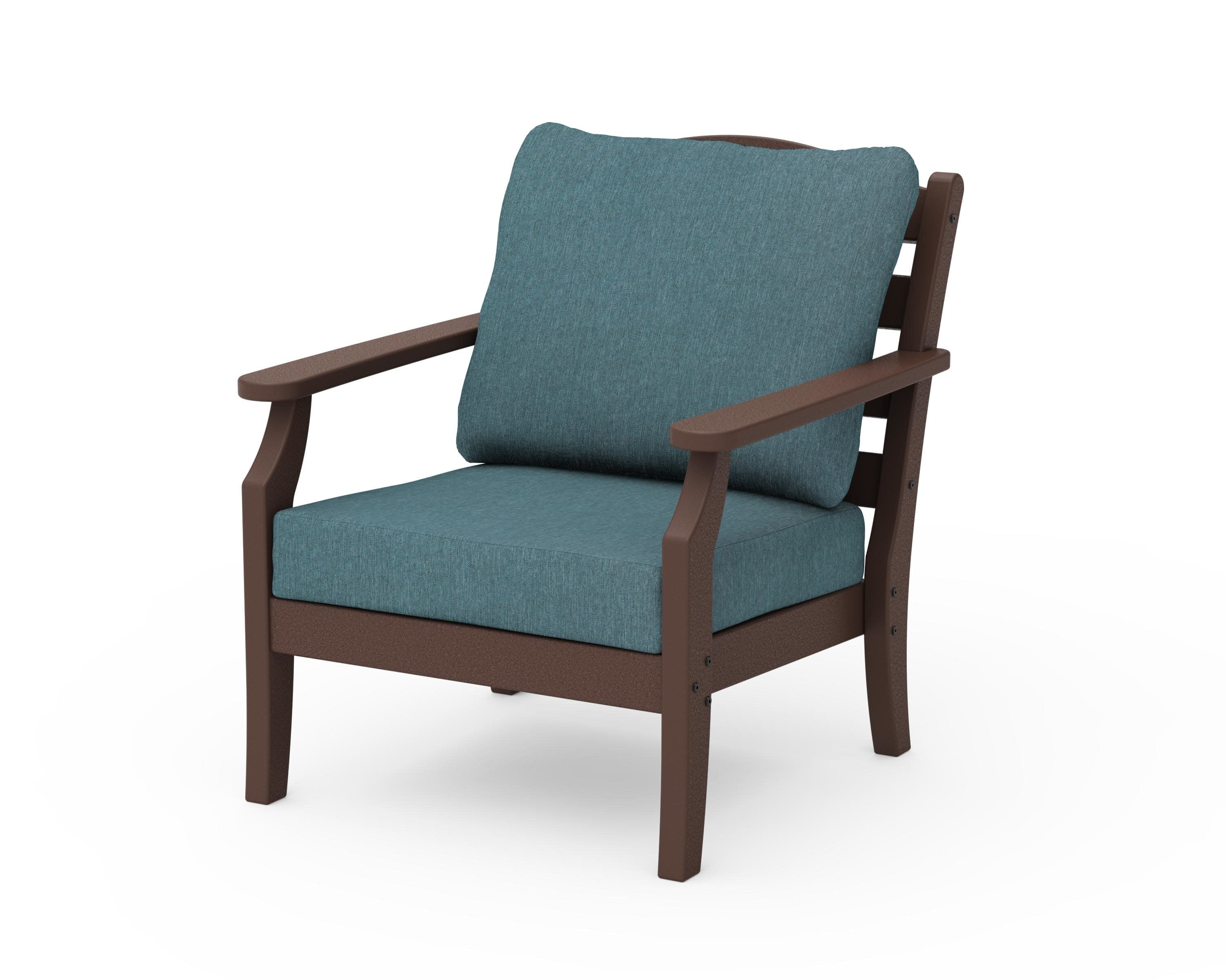 Savannah Deep Seating Chair in Mahogany / Ocean Teal