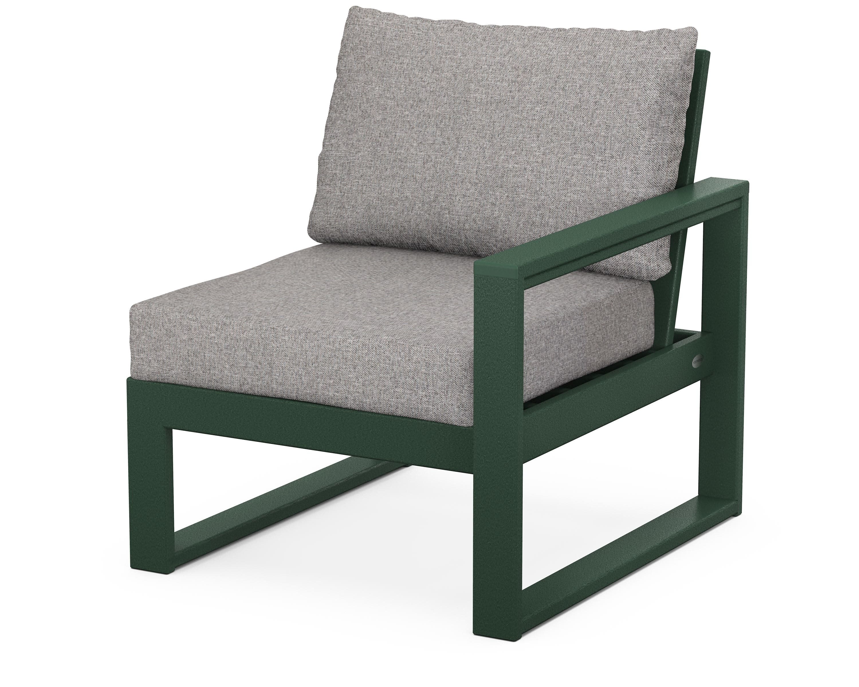 EDGE Modular Right Arm Chair in Green / Grey Mist