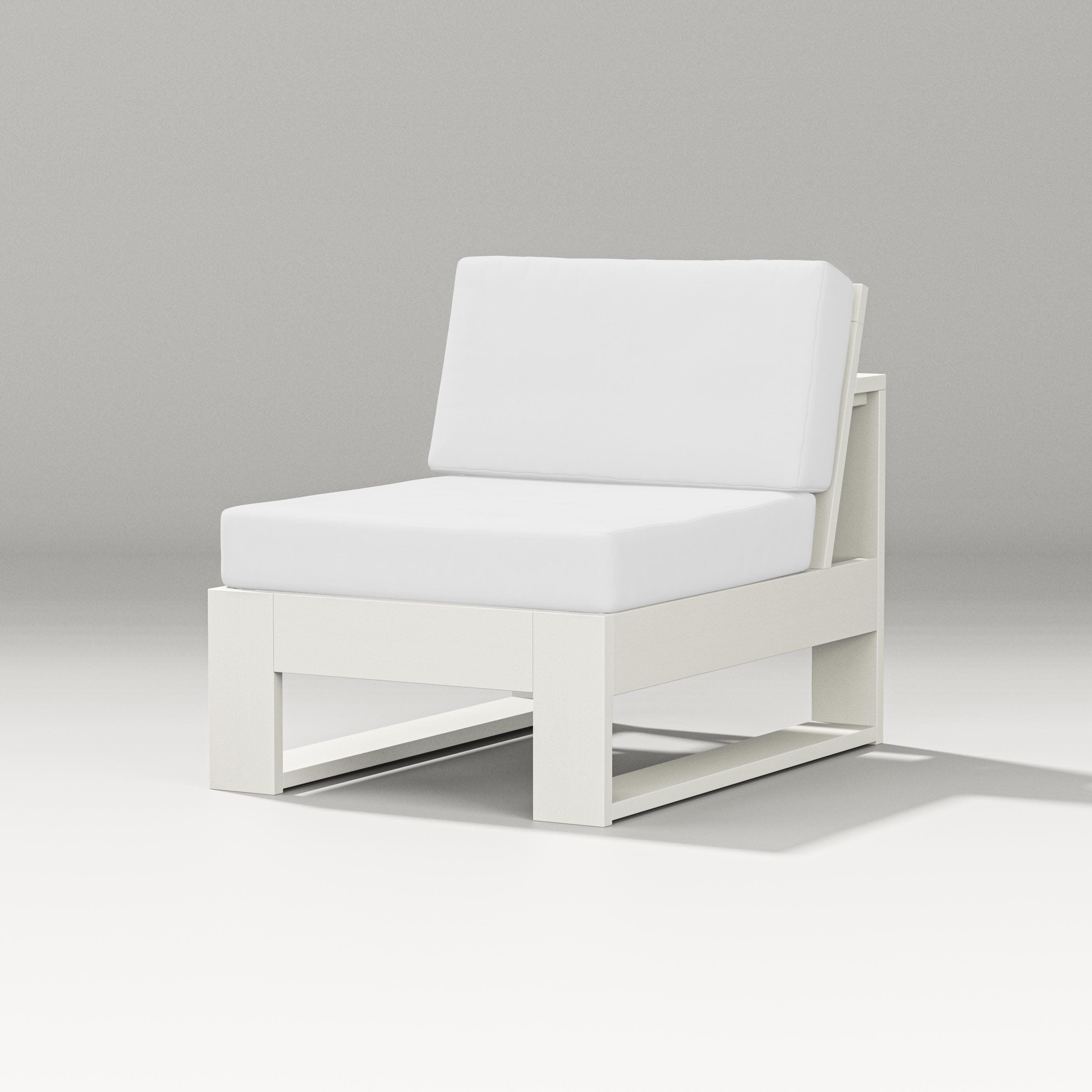 Latitude Modular Armless Chair in Vintage White / Natural