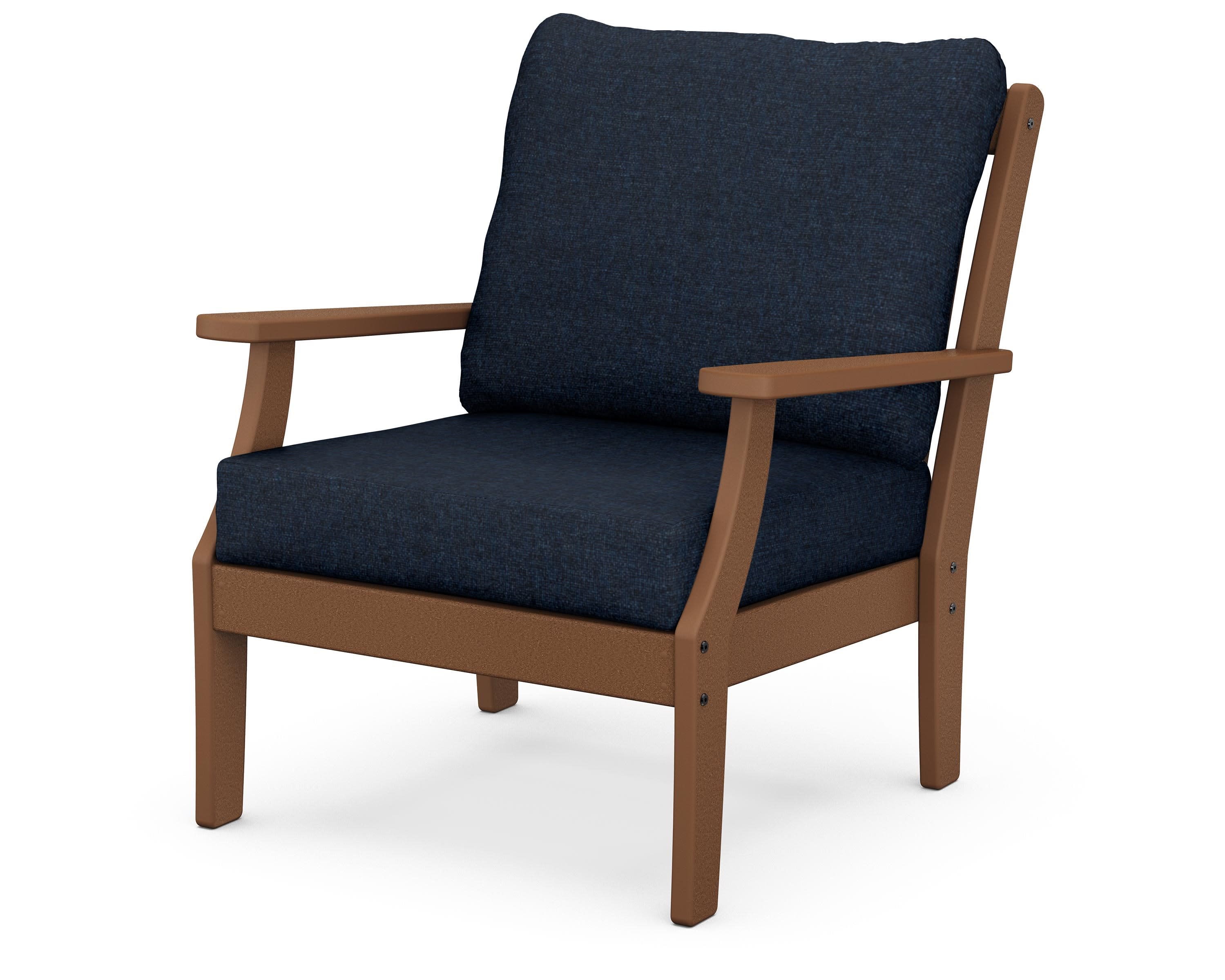 Braxton Deep Seating Chair in Teak / Marine Indigo