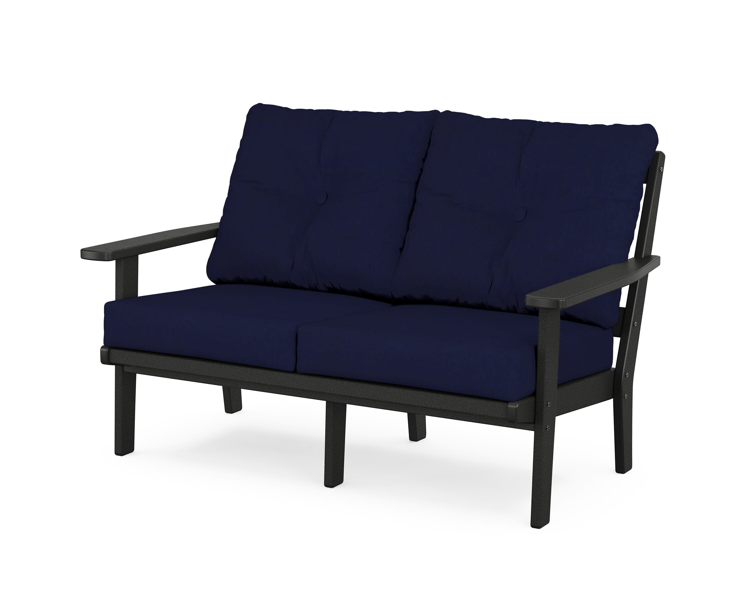 Oxford Deep SeatingLoveseat in Black / Navy
