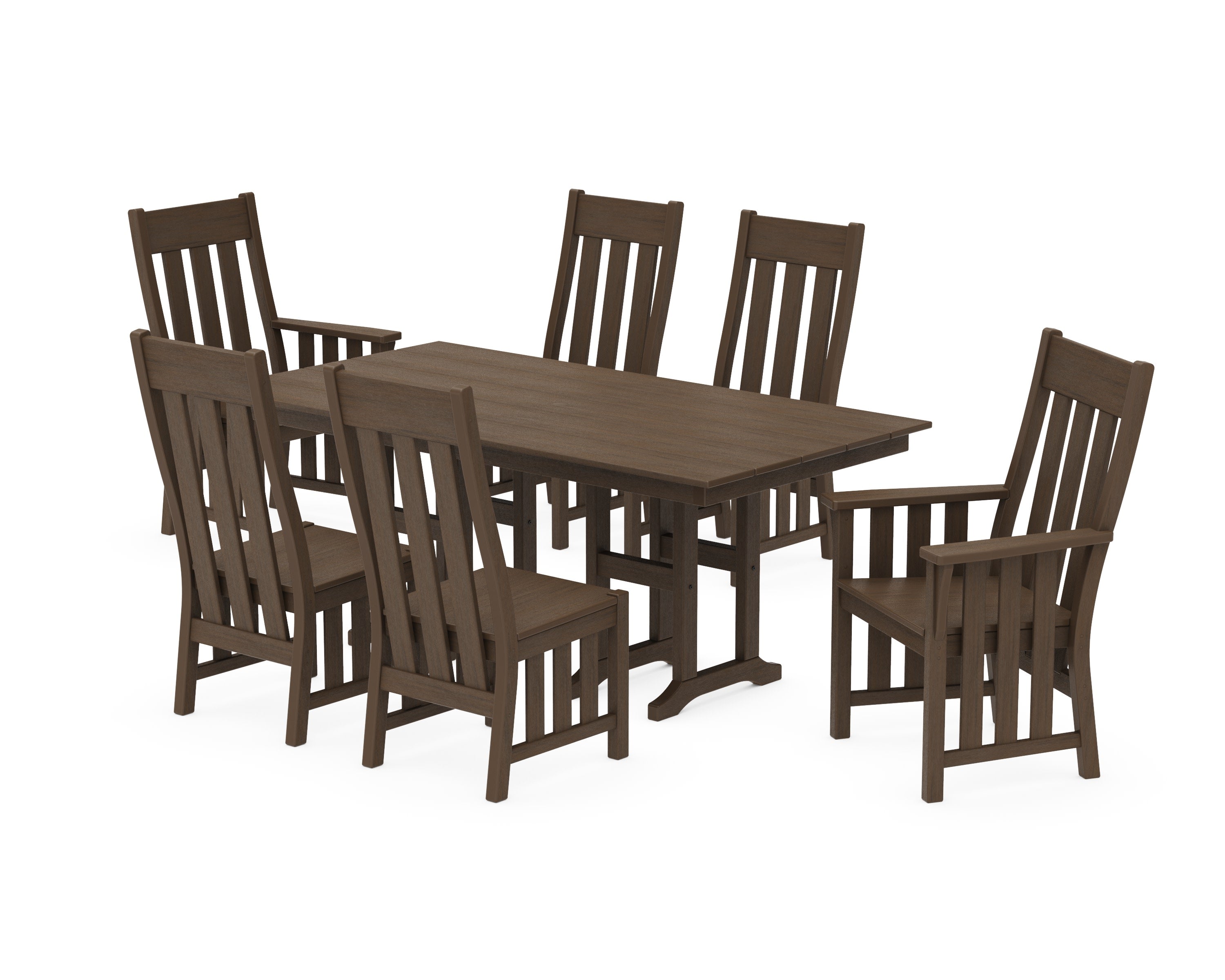 Acadia 7-Piece Farmhouse Dining Set in Kona