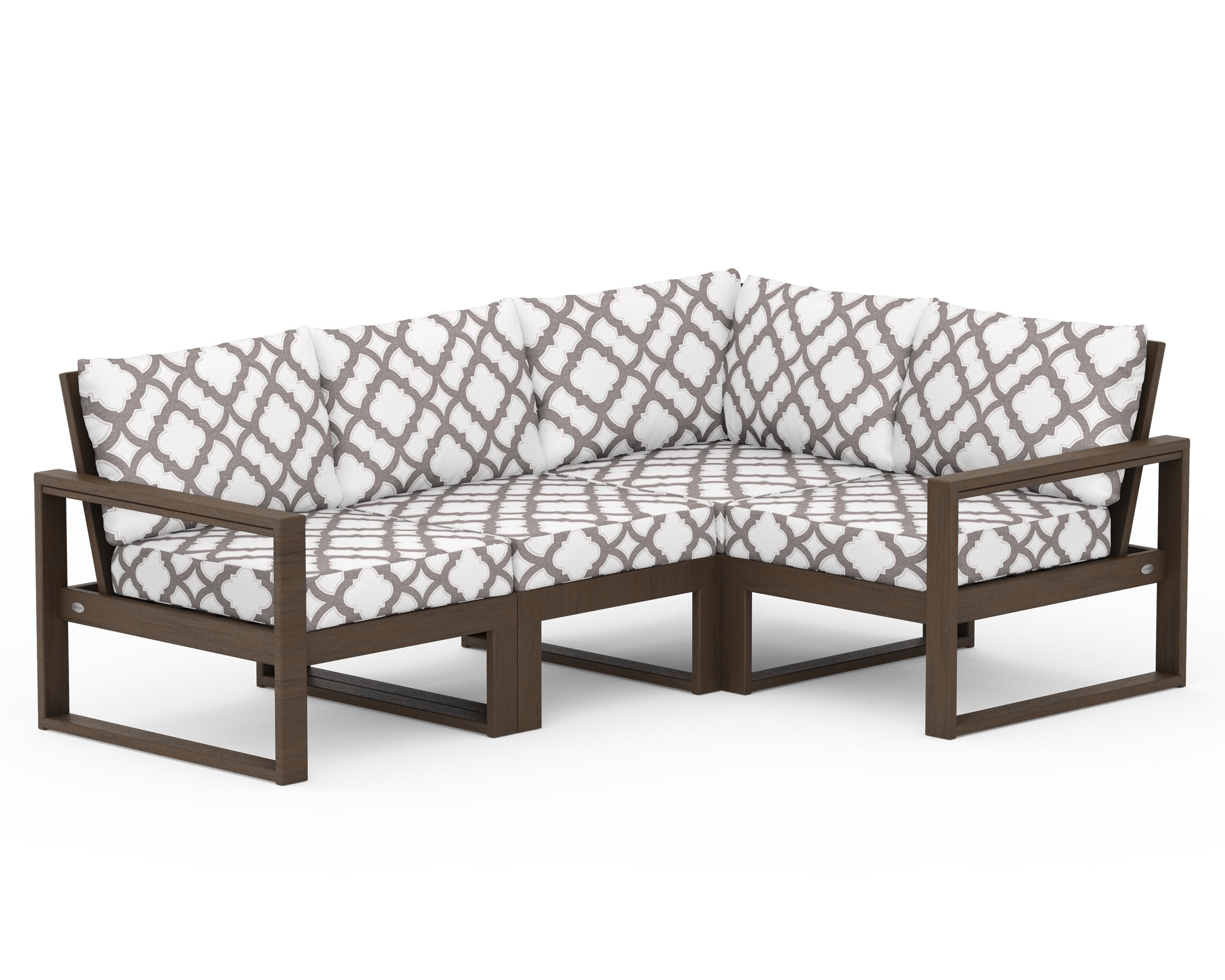 EDGE 4-Piece Modular Deep Seating Set in Kona / Trellis Grey Mist