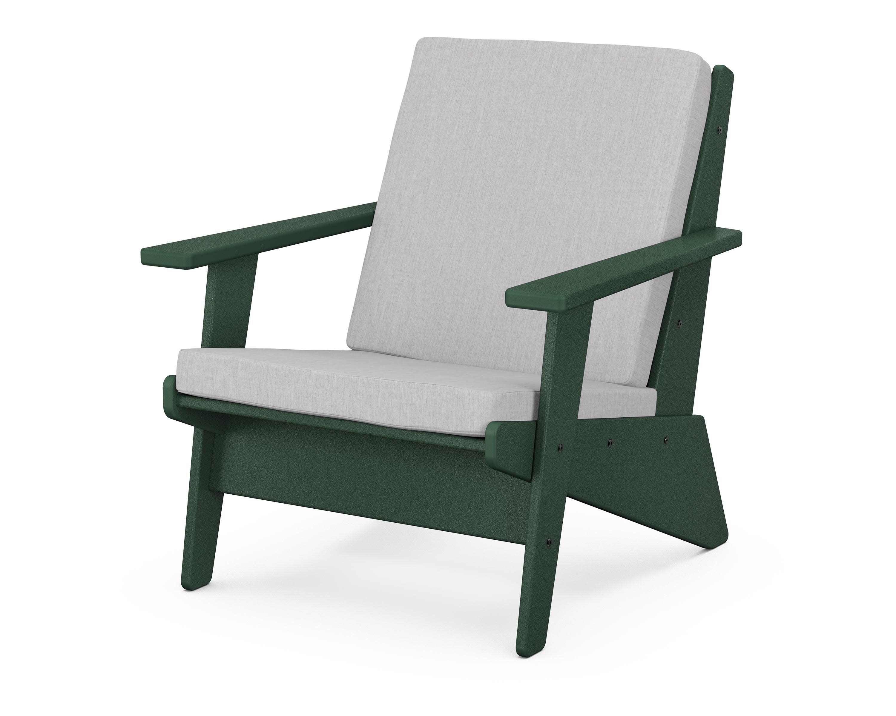 Riviera Modern Lounge Chair in Green / Granite