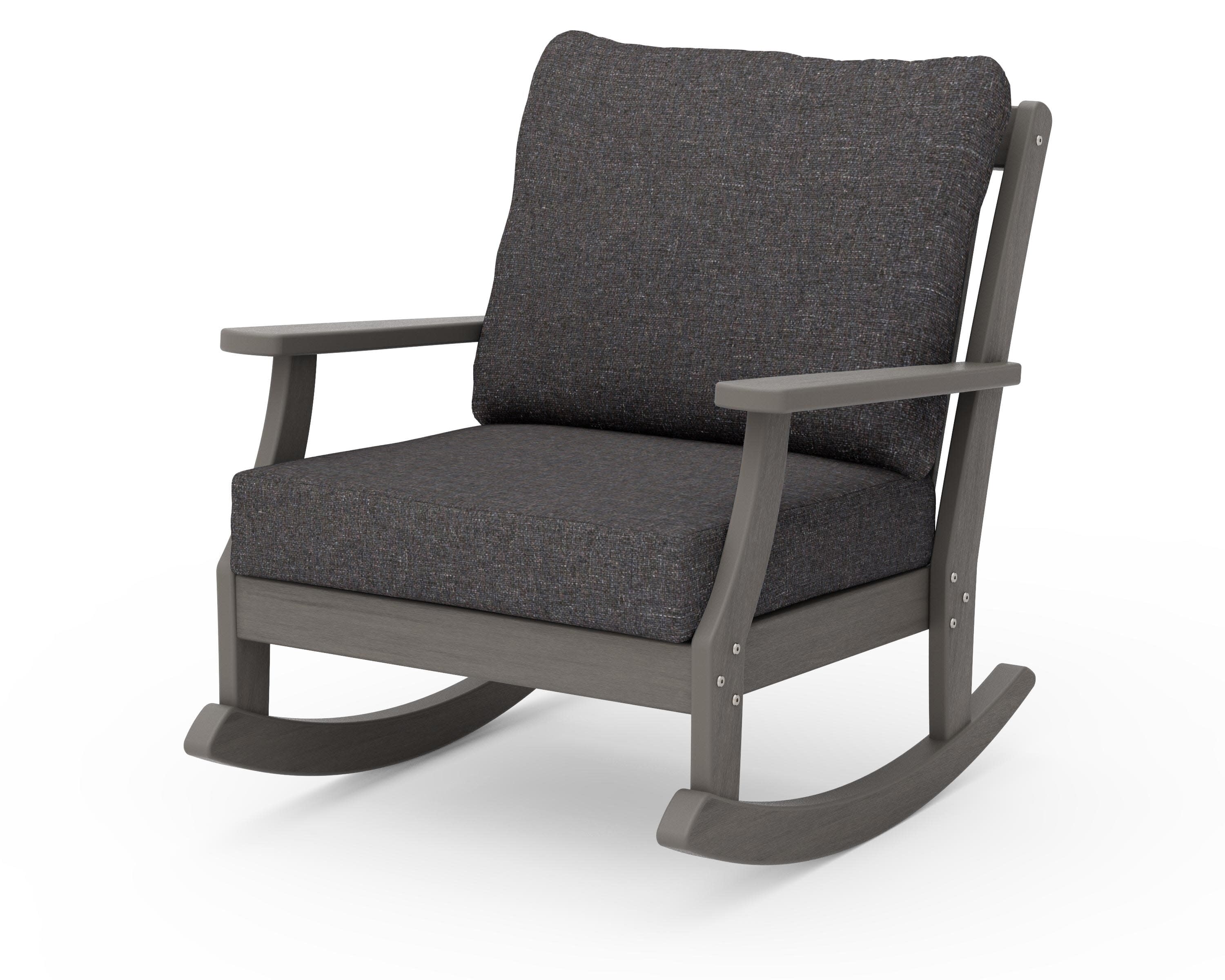 Braxton Deep Seating Rocking Chair in Driftwood / Ash Charcoal
