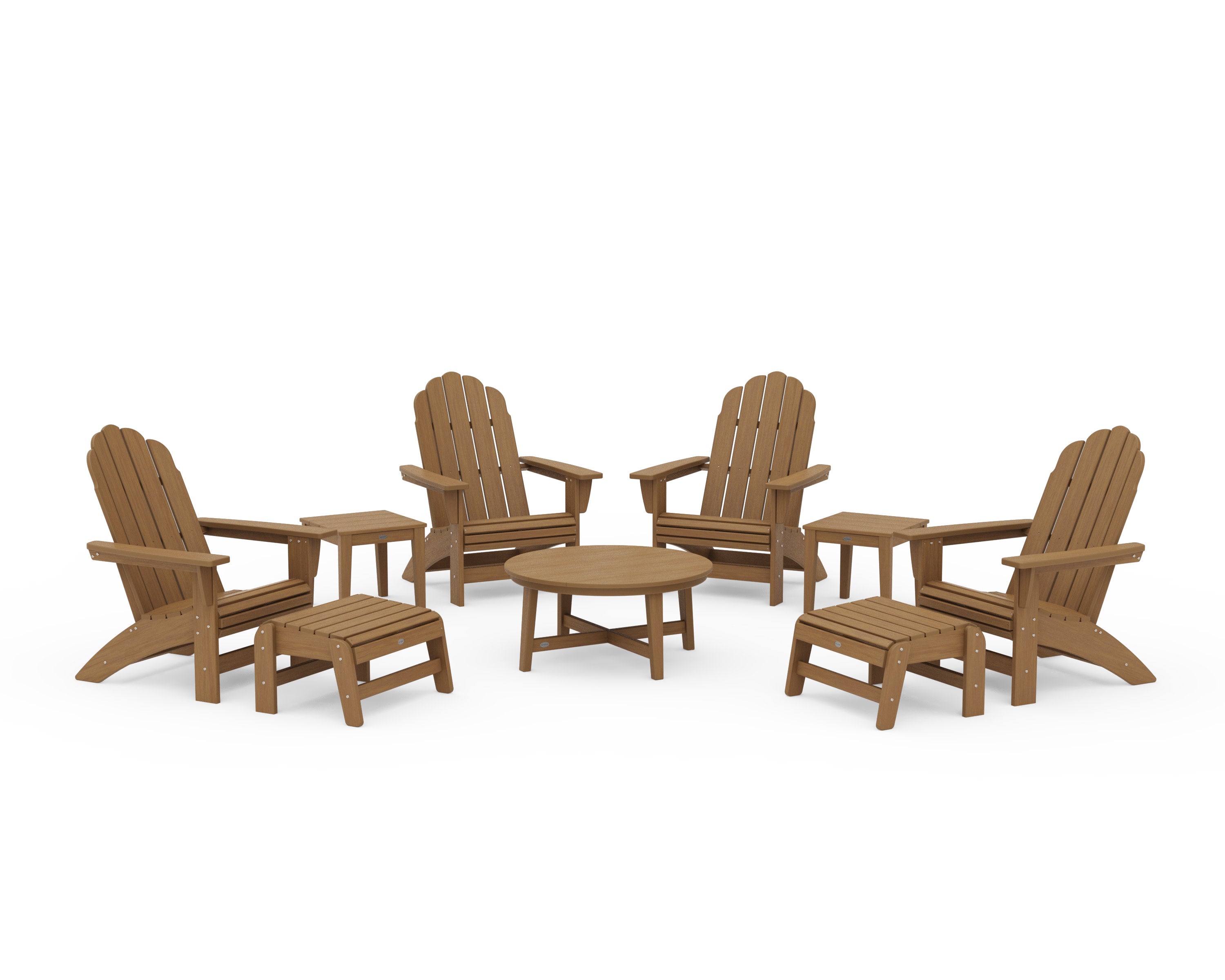 Vineyard Grand Adirondack 9-Piece Conversation Set in Natural