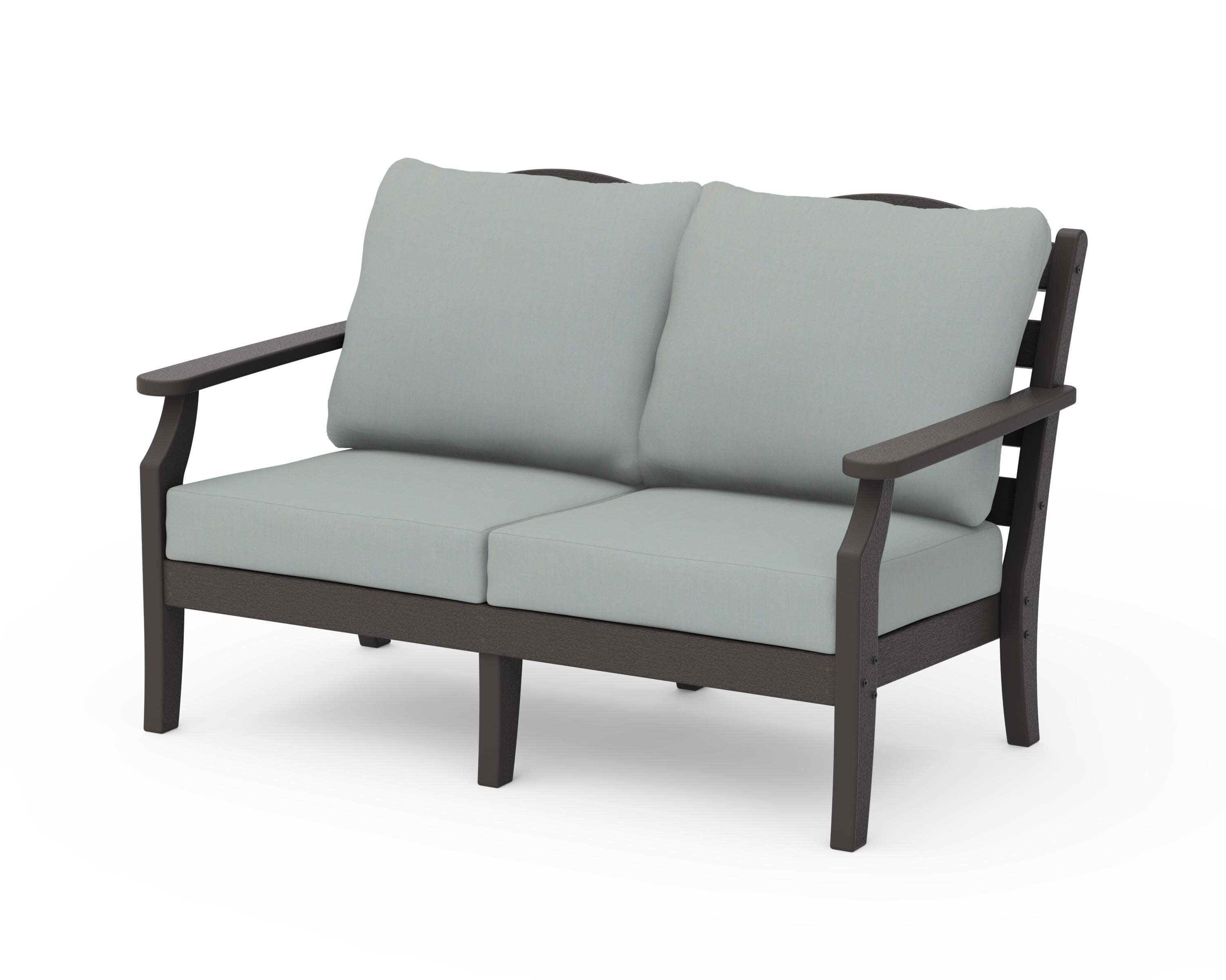 Savannah Deep Seating Loveseat in Vintage Coffee / Spa