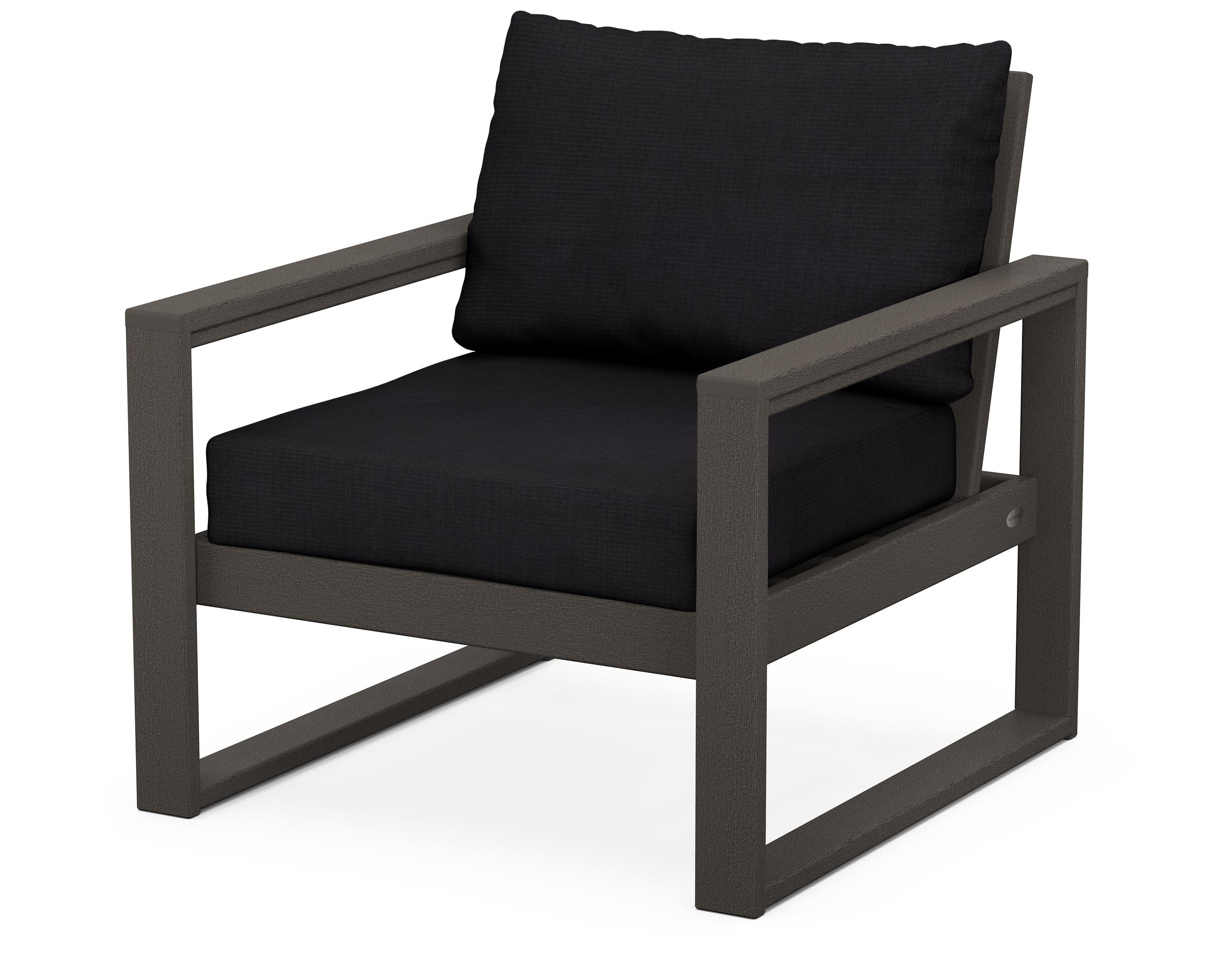 EDGE Club Chair in Vintage Coffee / Midnight Linen