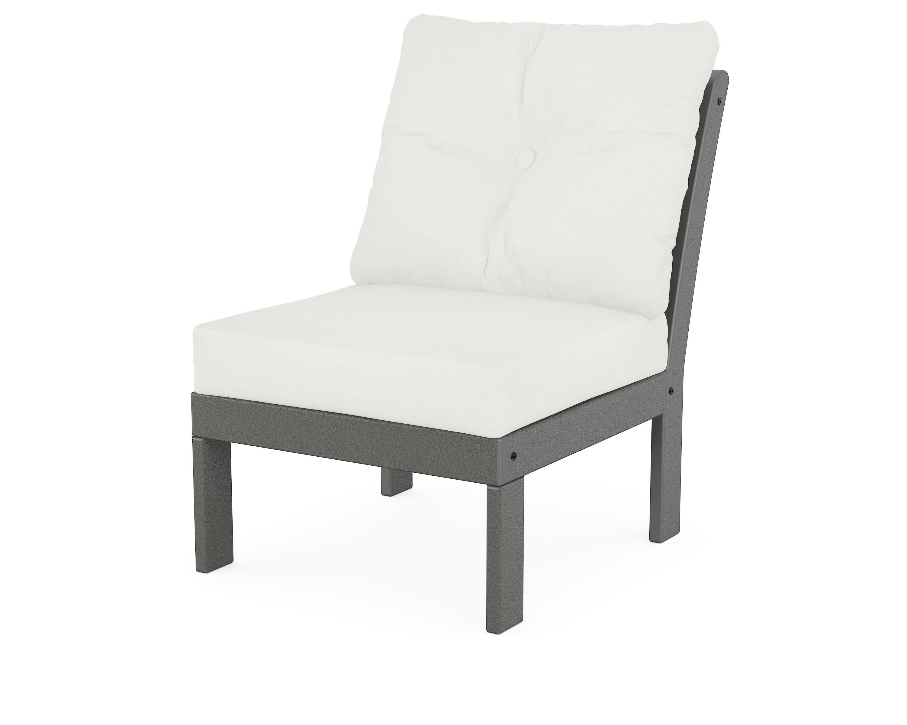 Vineyard Modular Armless Chair in Slate Grey / Natural Linen