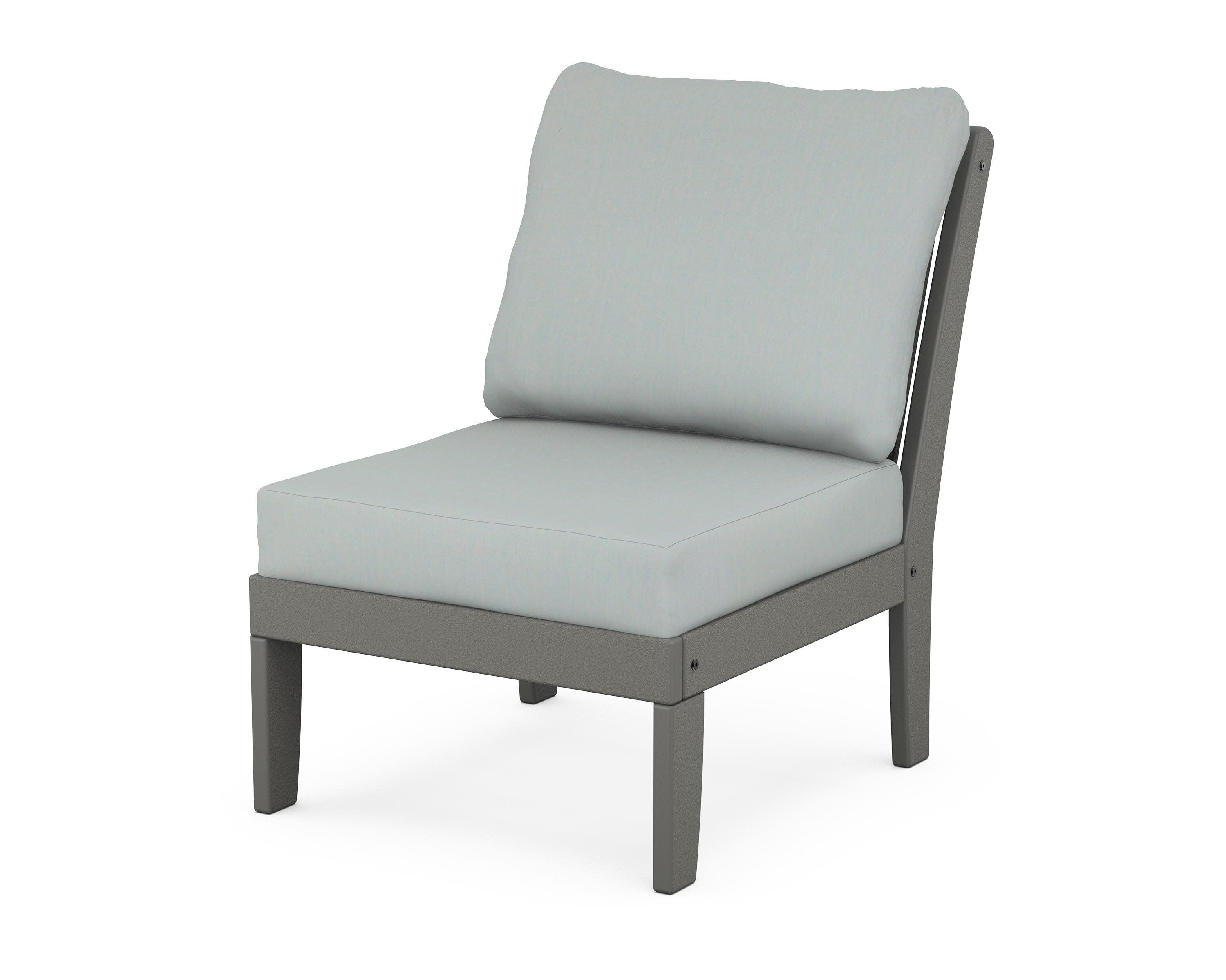 Braxton Modular Armless Chair in Slate Grey / Spa