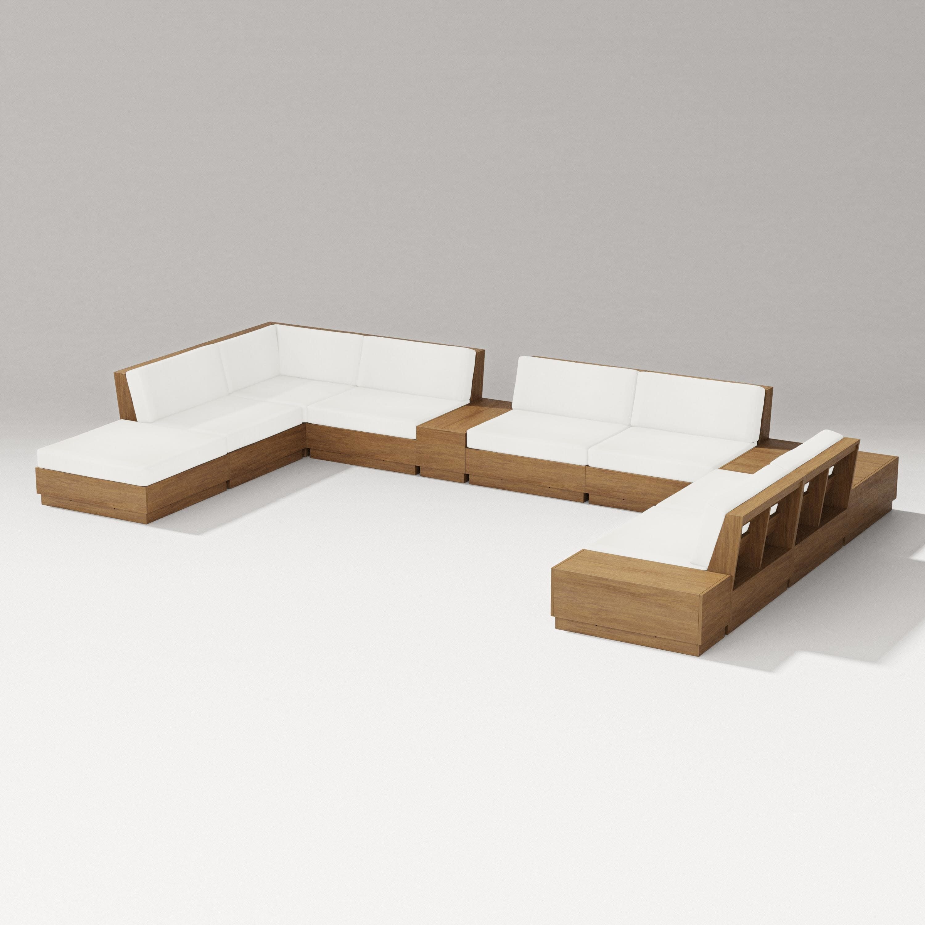 Elevate 11-Piece Conversation Sectional Set in Natural / Natural Linen