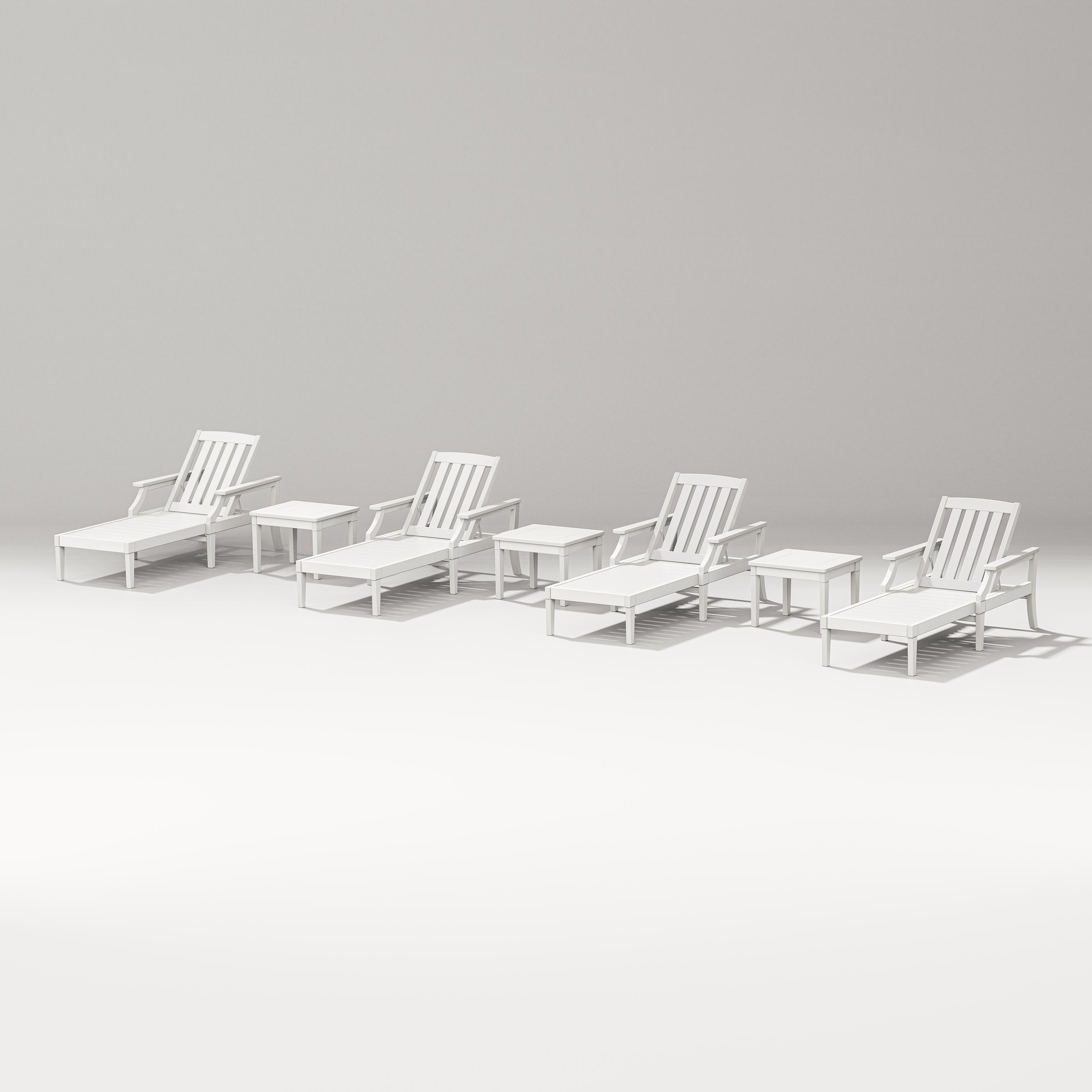Estate 7-Piece Chaise Lounge Set in Vintage White