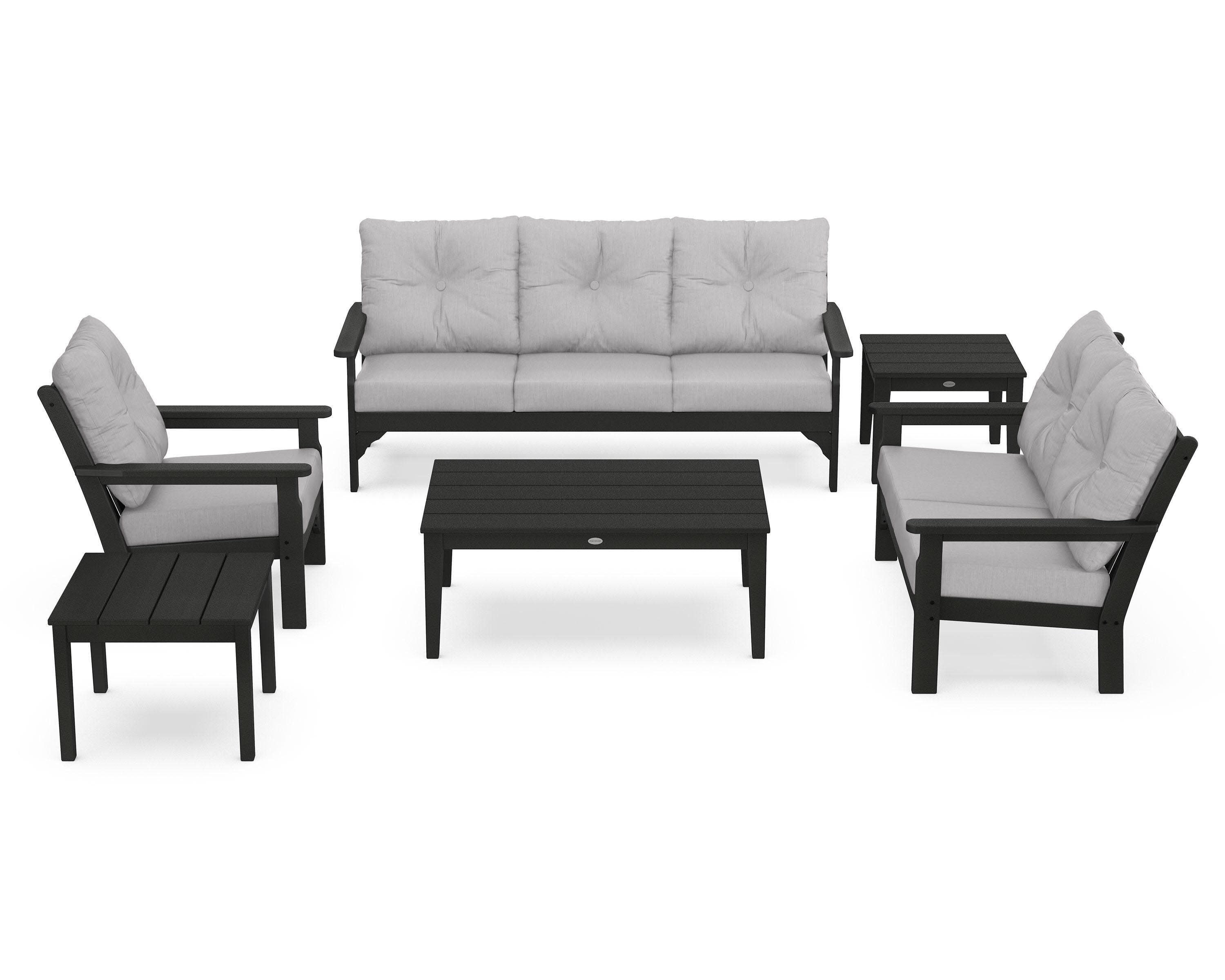 Vineyard 6-Piece Deep Seating Set in Green / Granite