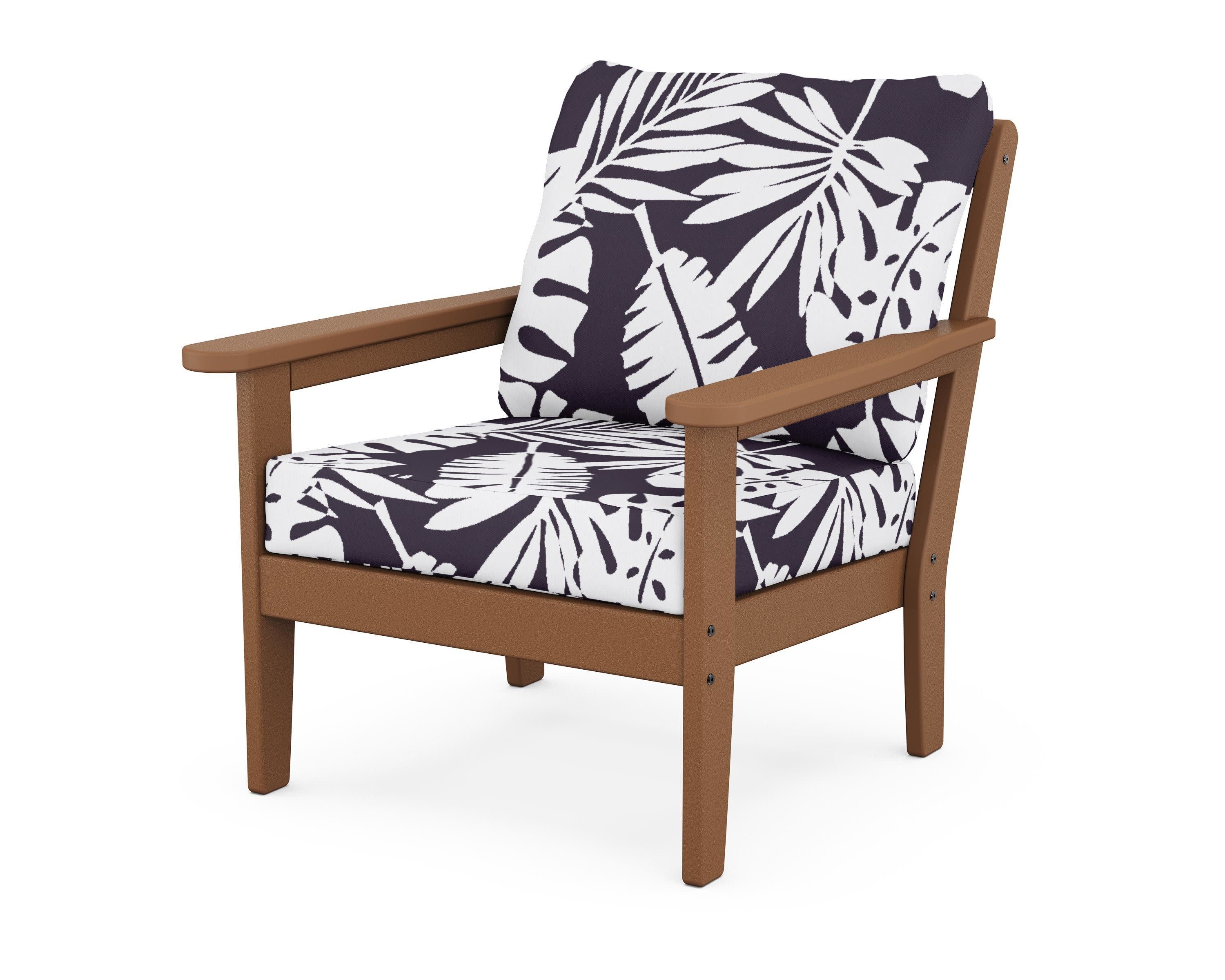Cottage Deep Seating Chair in Teak / Leaf Navy