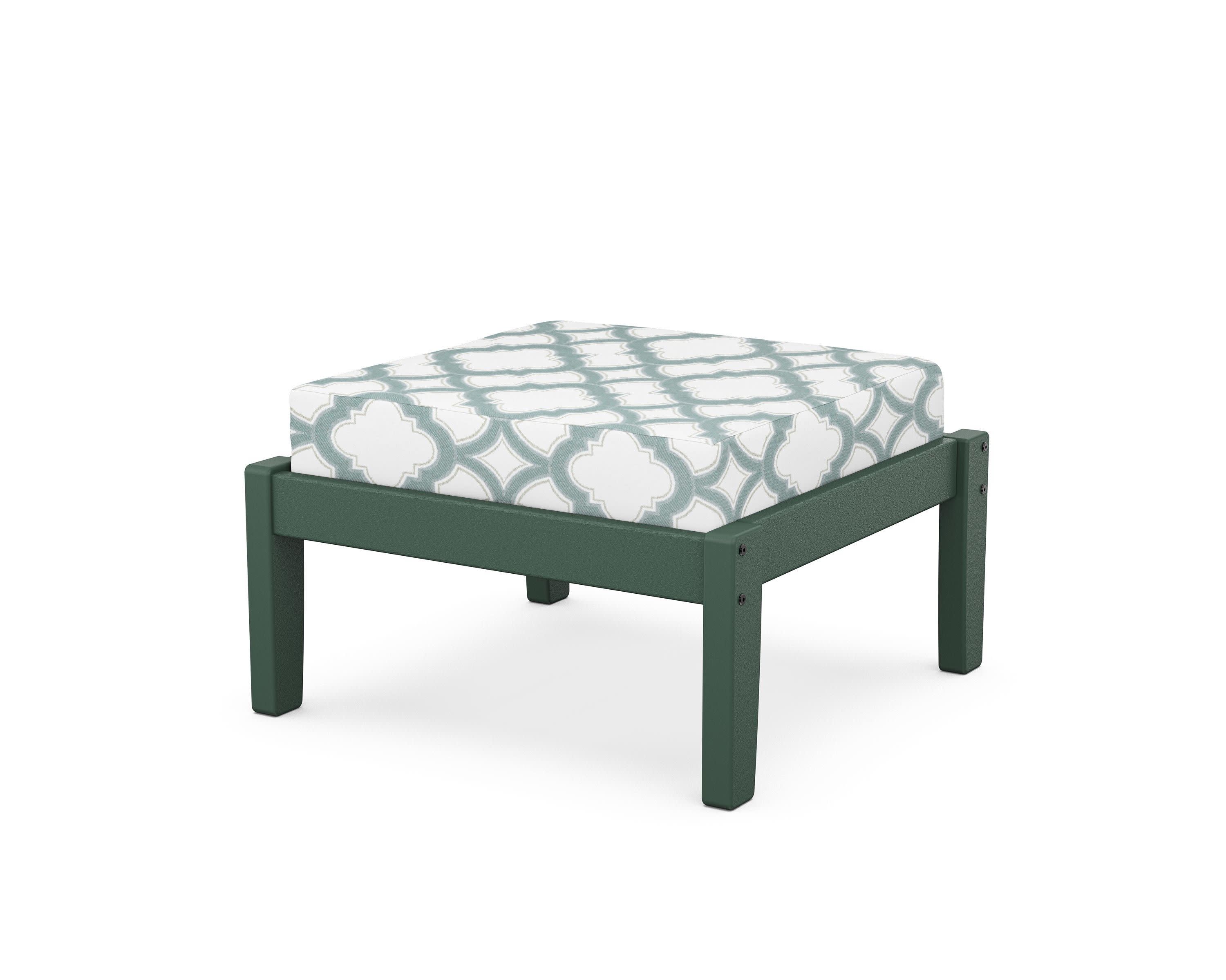 Deep Seating Ottoman in Green / Trellis Glacier Spa