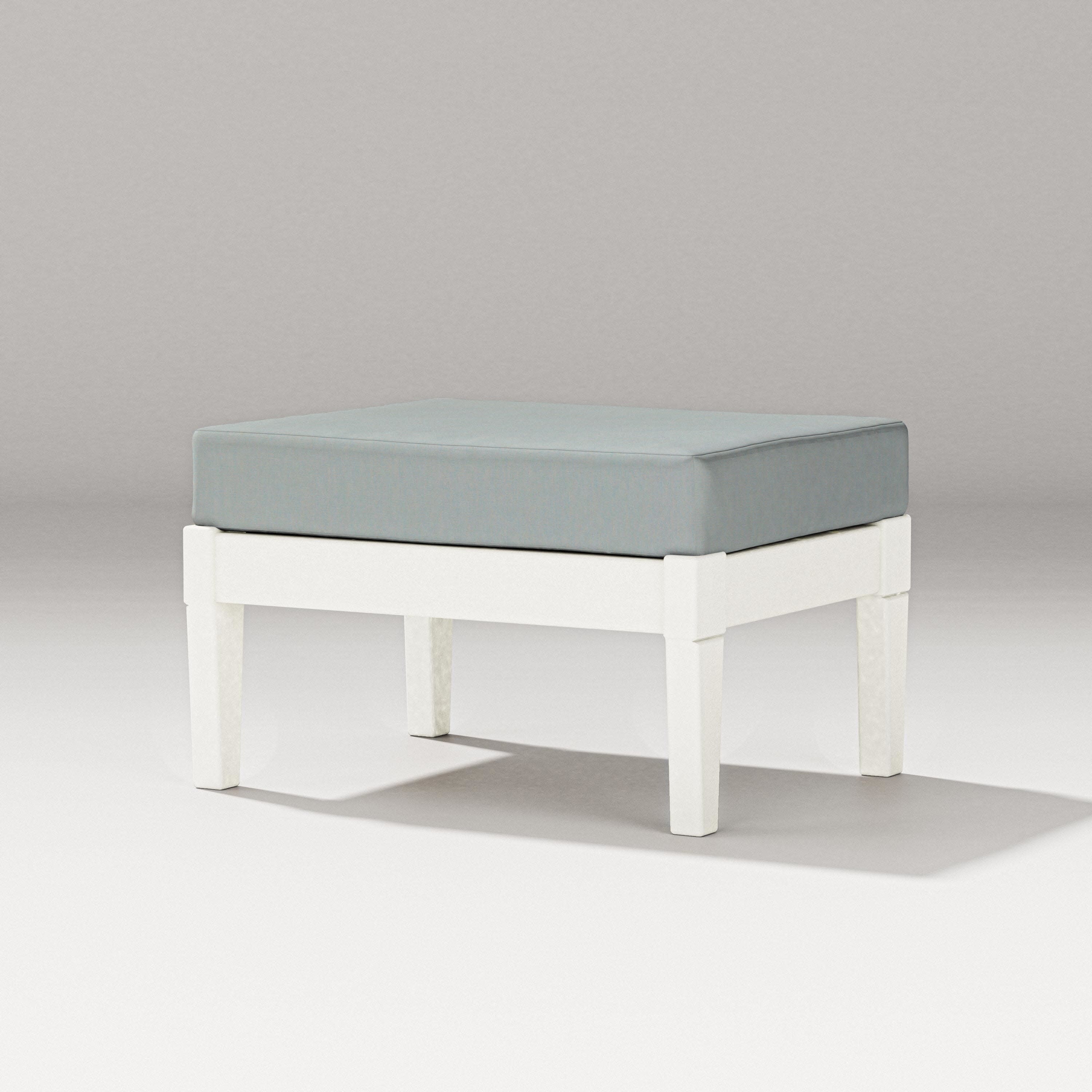 Estate Lounge Ottoman in Vintage White / Spa