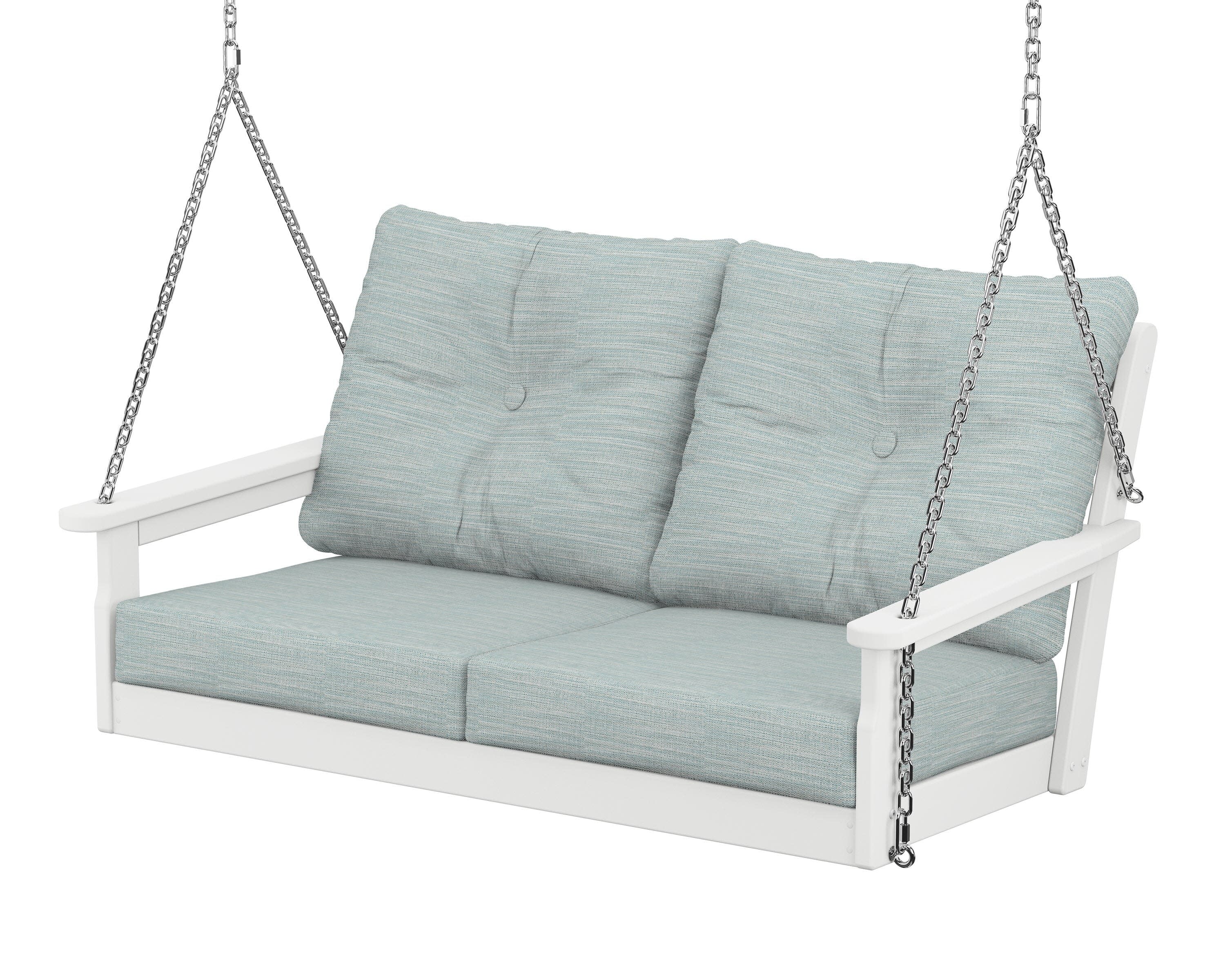 Vineyard Deep Seating Swing in White / Soothe Mist
