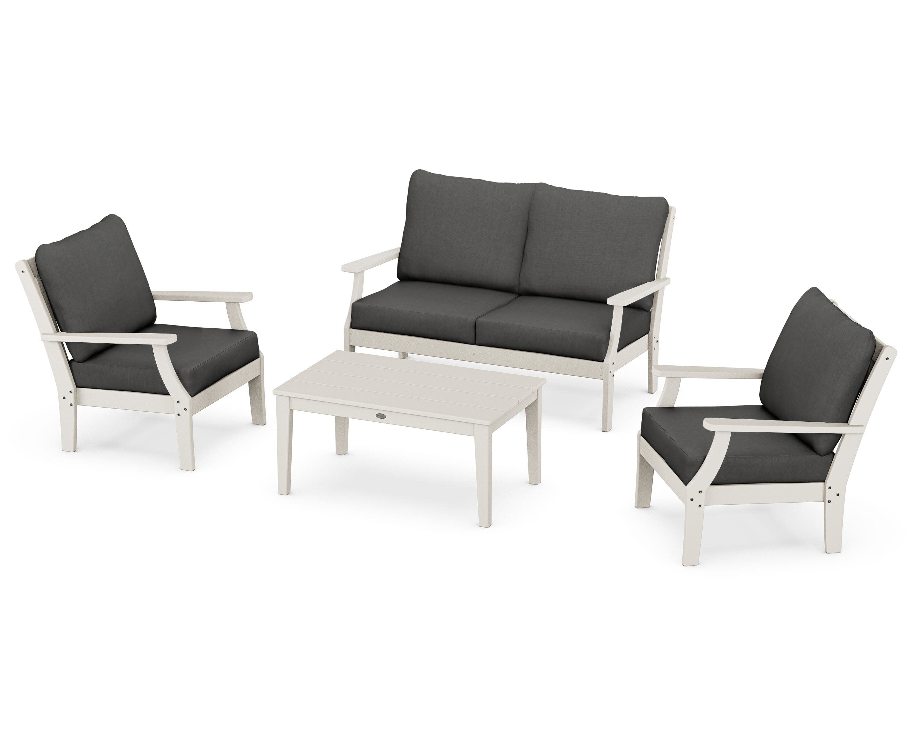 Braxton 4-Piece Deep Seating Chair Set in Sand / Spectrum Carbon