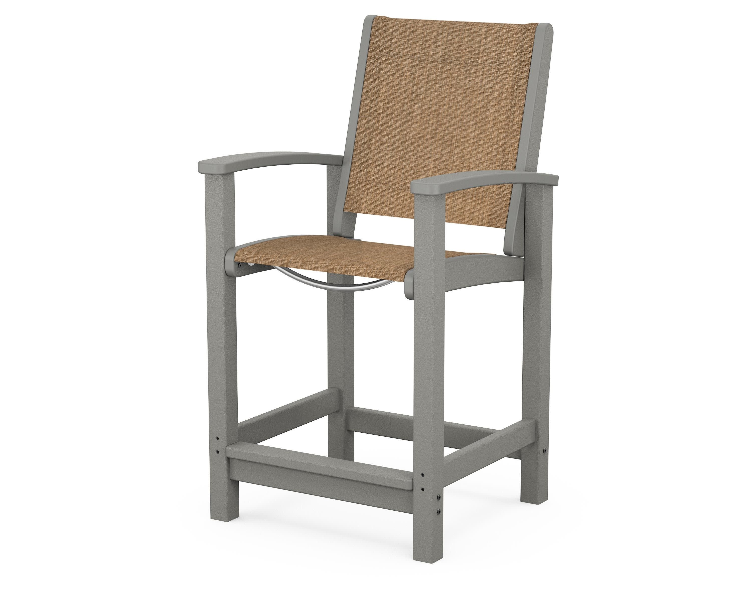 Coastal Counter Chair in Slate Grey / Burlap Sling