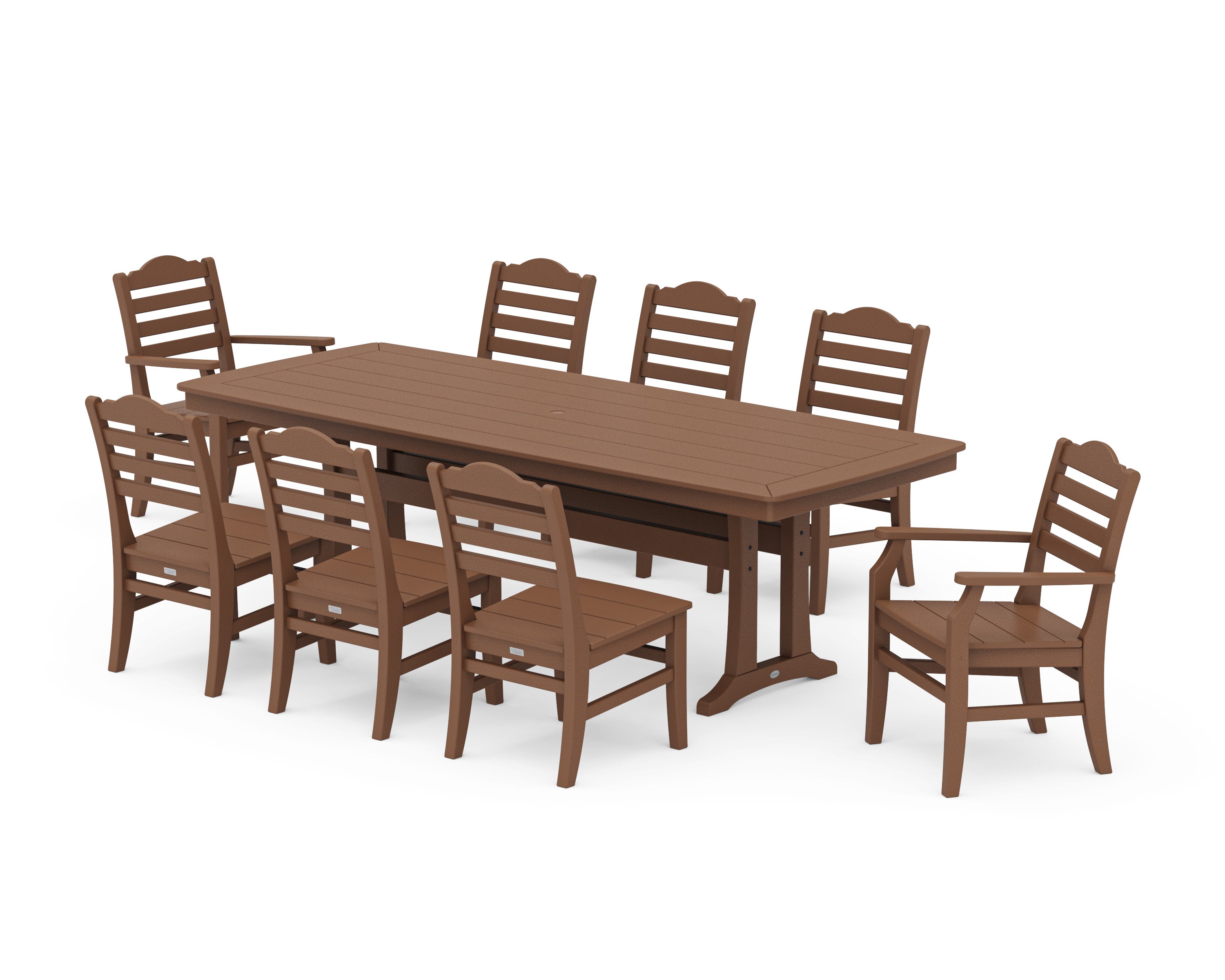Savannah 9-Piece Dining Set with Trestle Legs in Teak