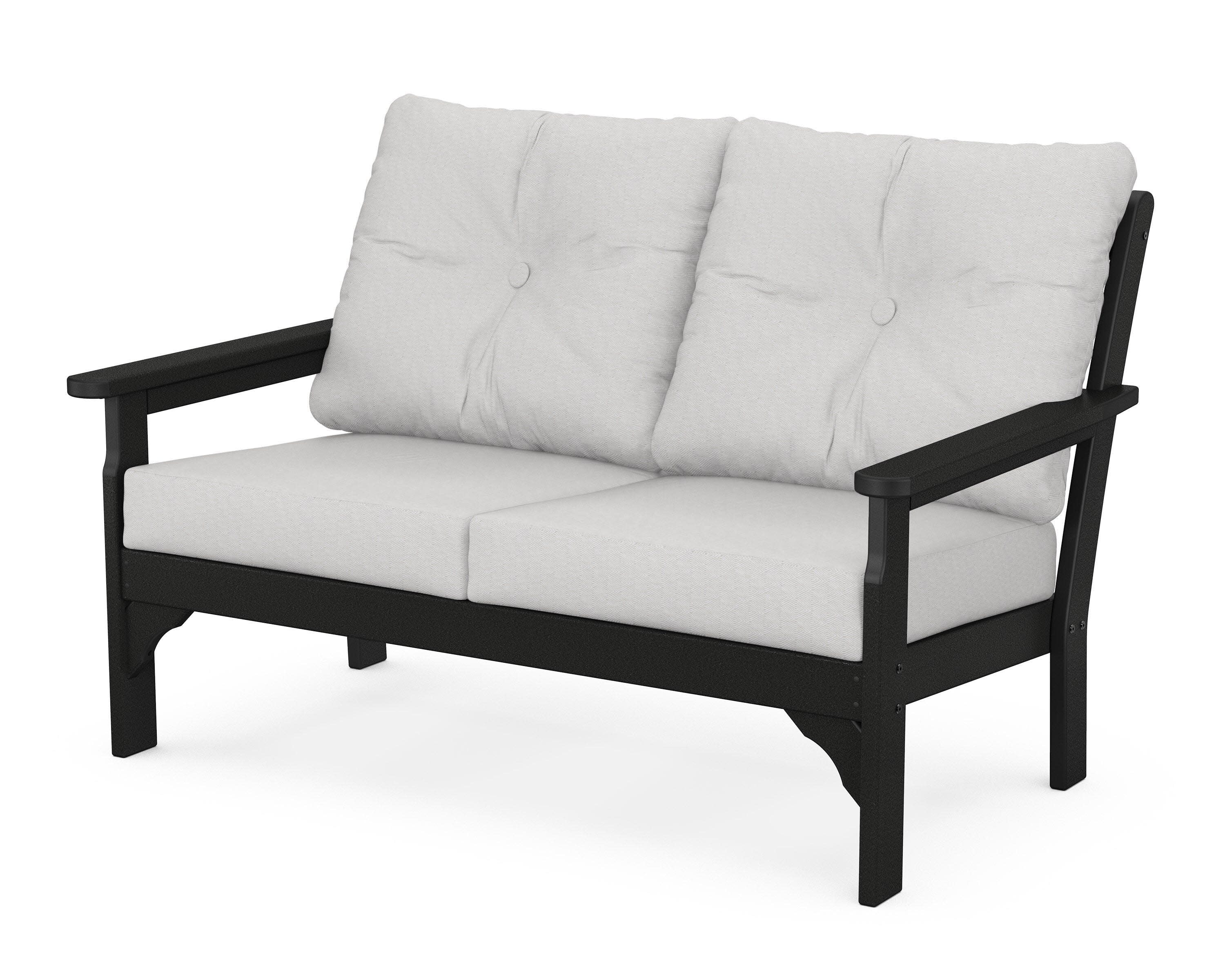 Vineyard Deep Seating Loveseat in Black / Diamond in the Rough