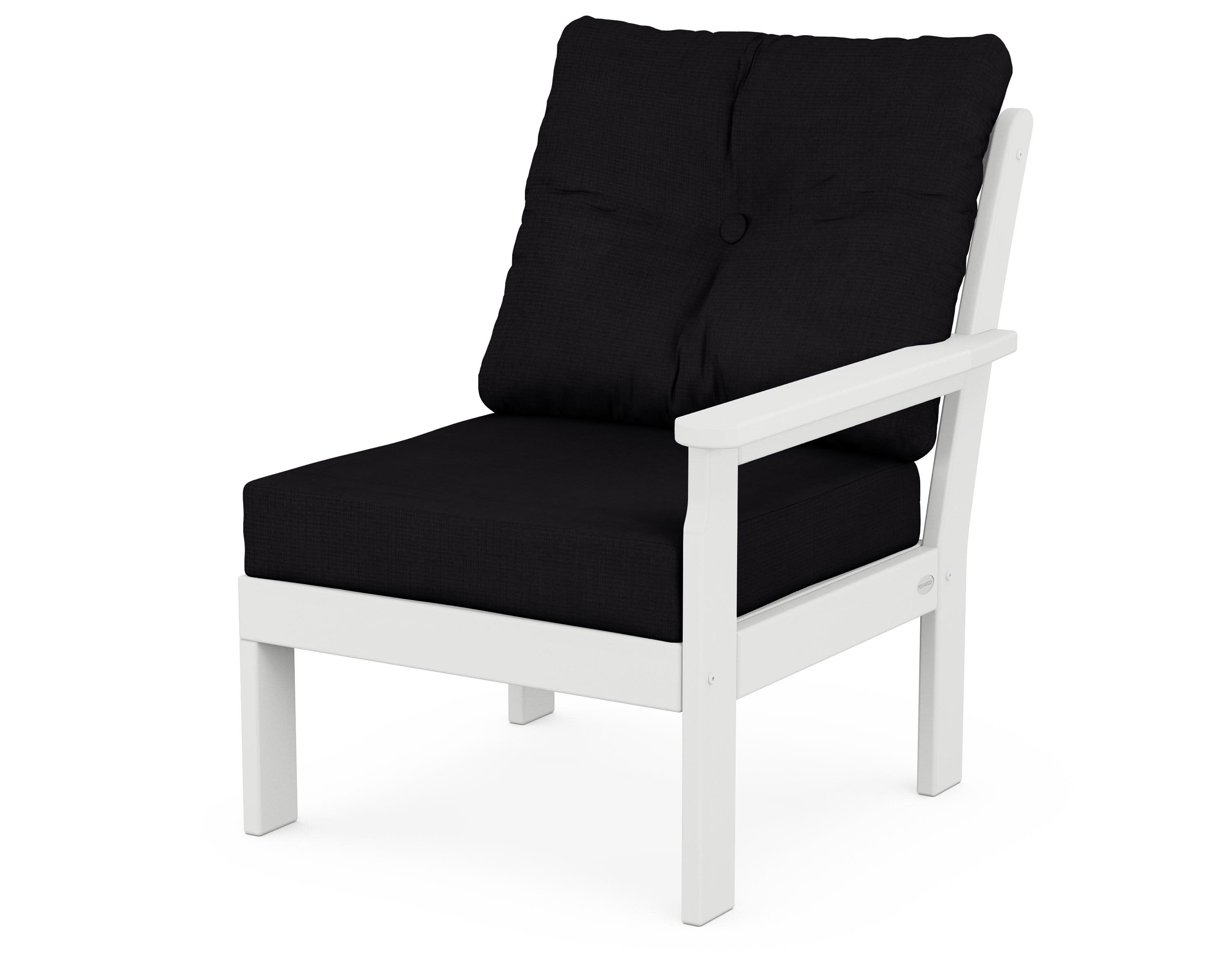 Vineyard Modular Right Arm Chair in White / Midnight Linen