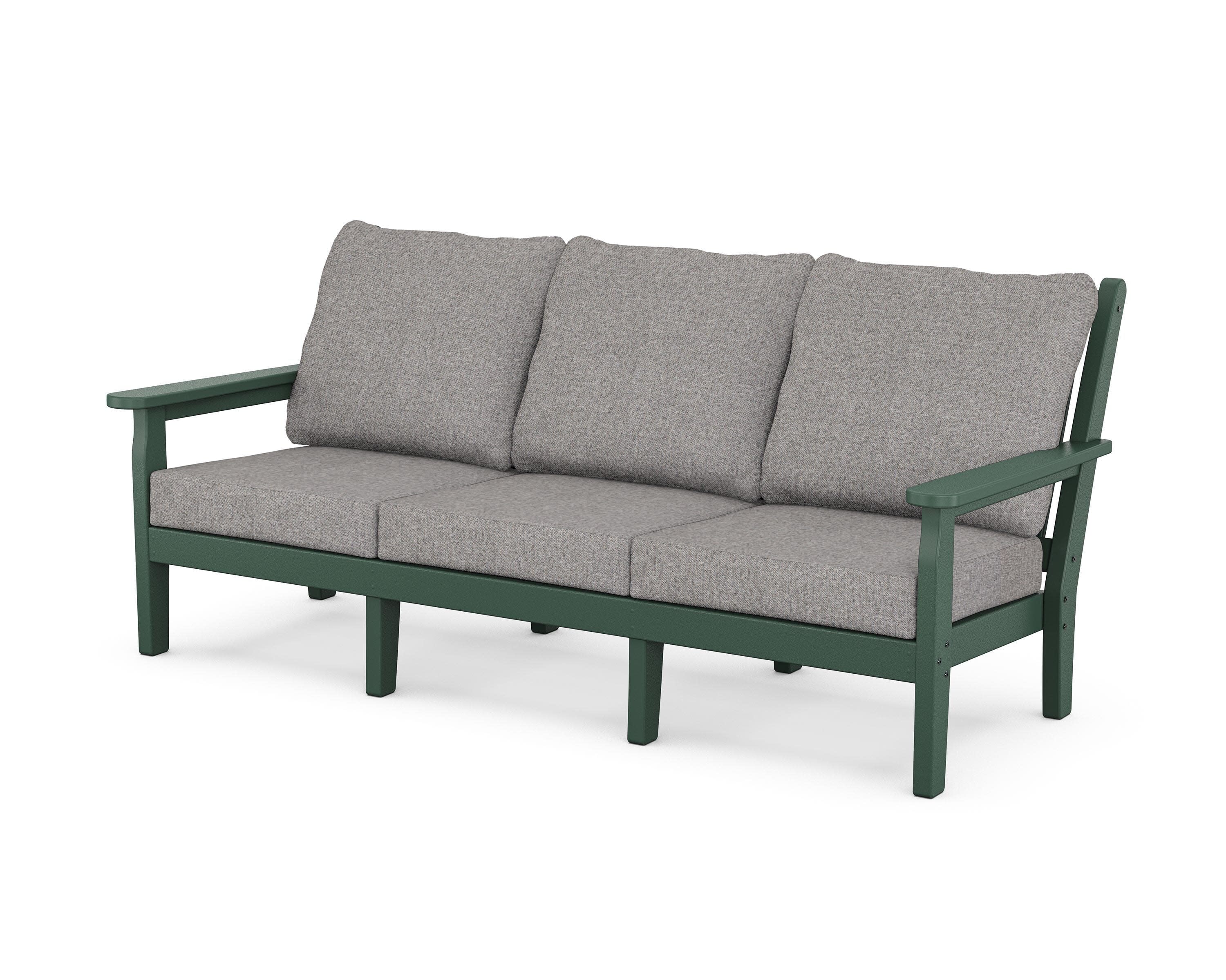 Chippendale Deep Seating Sofa in Green / Grey Mist