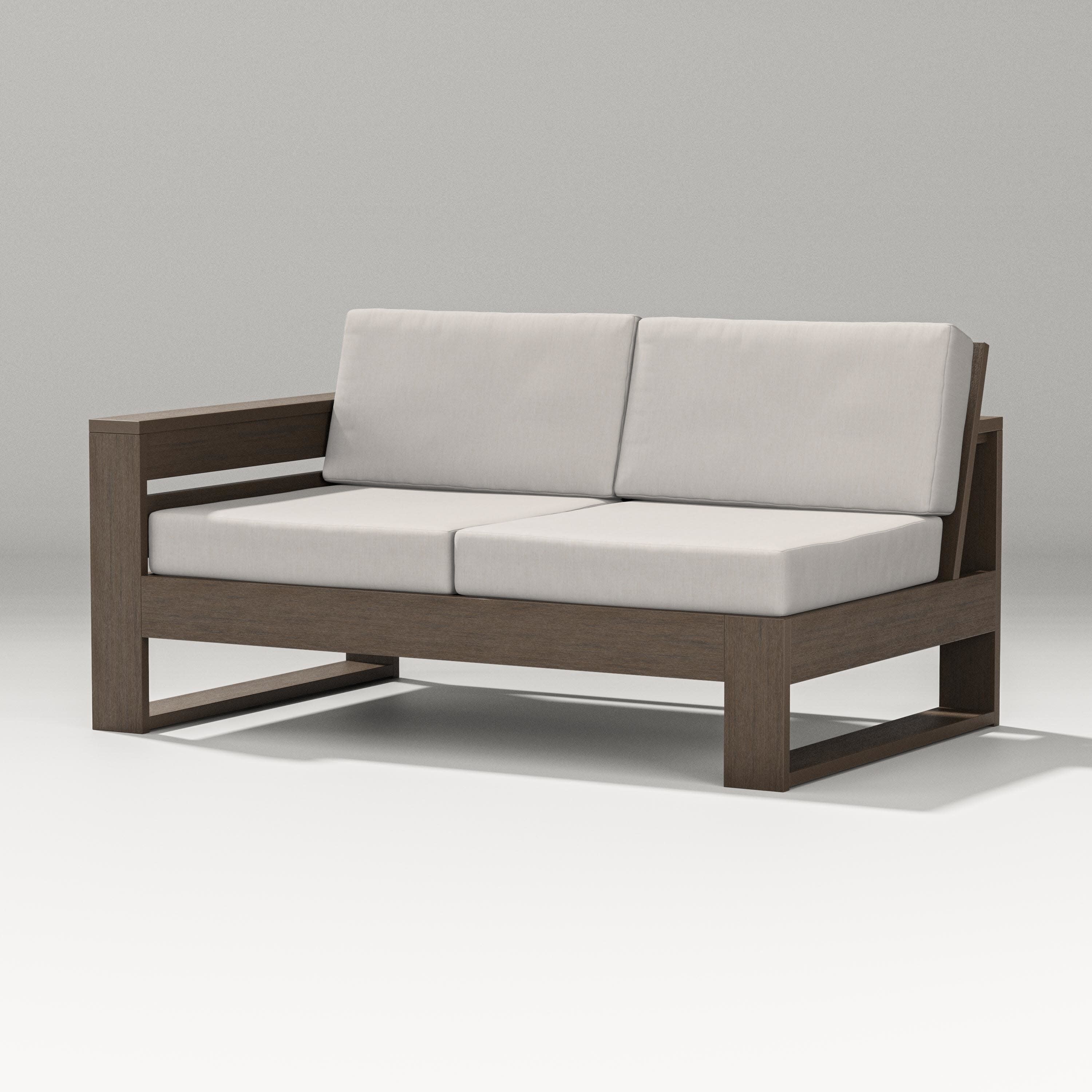 Latitude Modular Left Arm Loveseat in Kona / Cast Ash