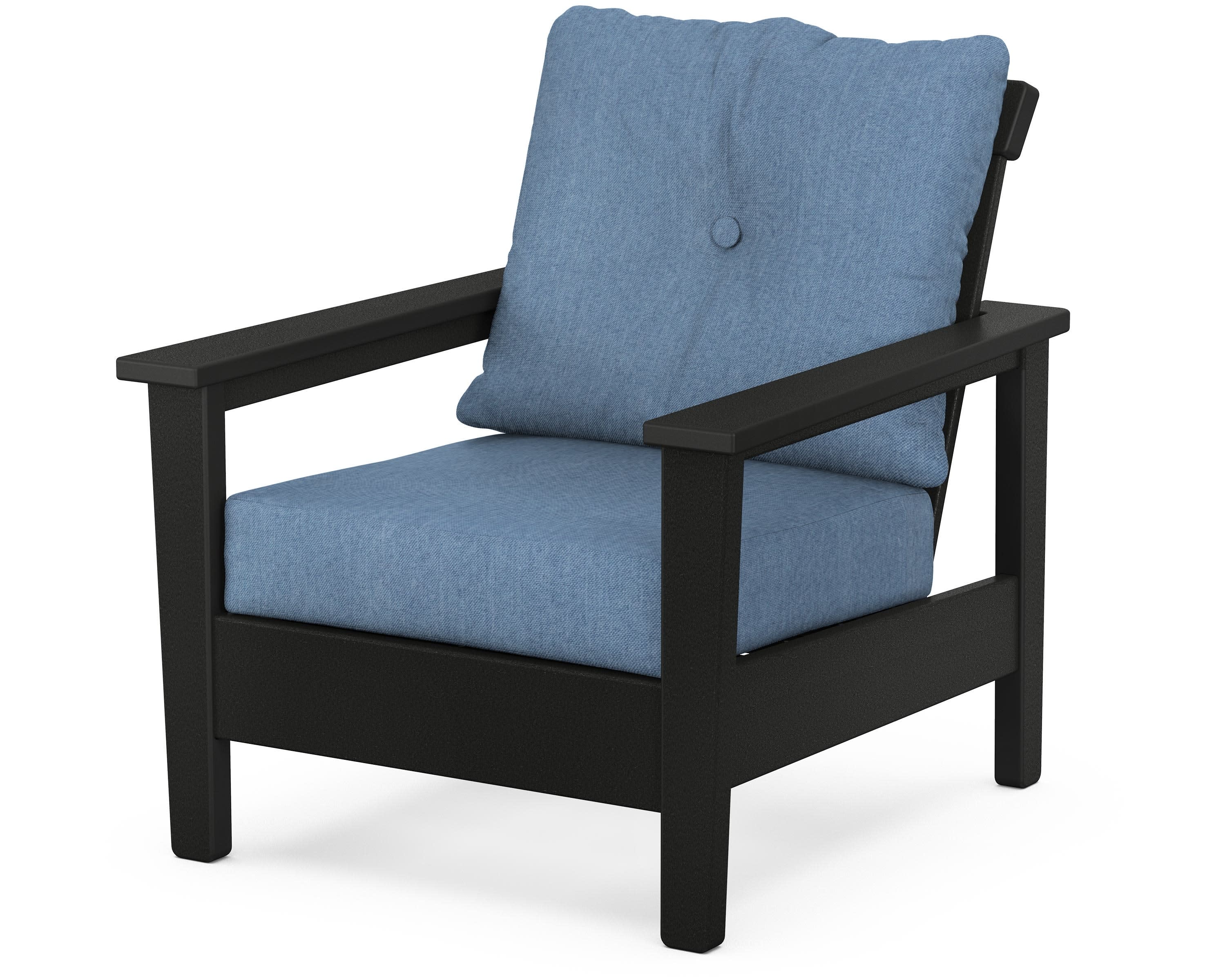Prescott Deep Seating Chair in Black / Sky Blue