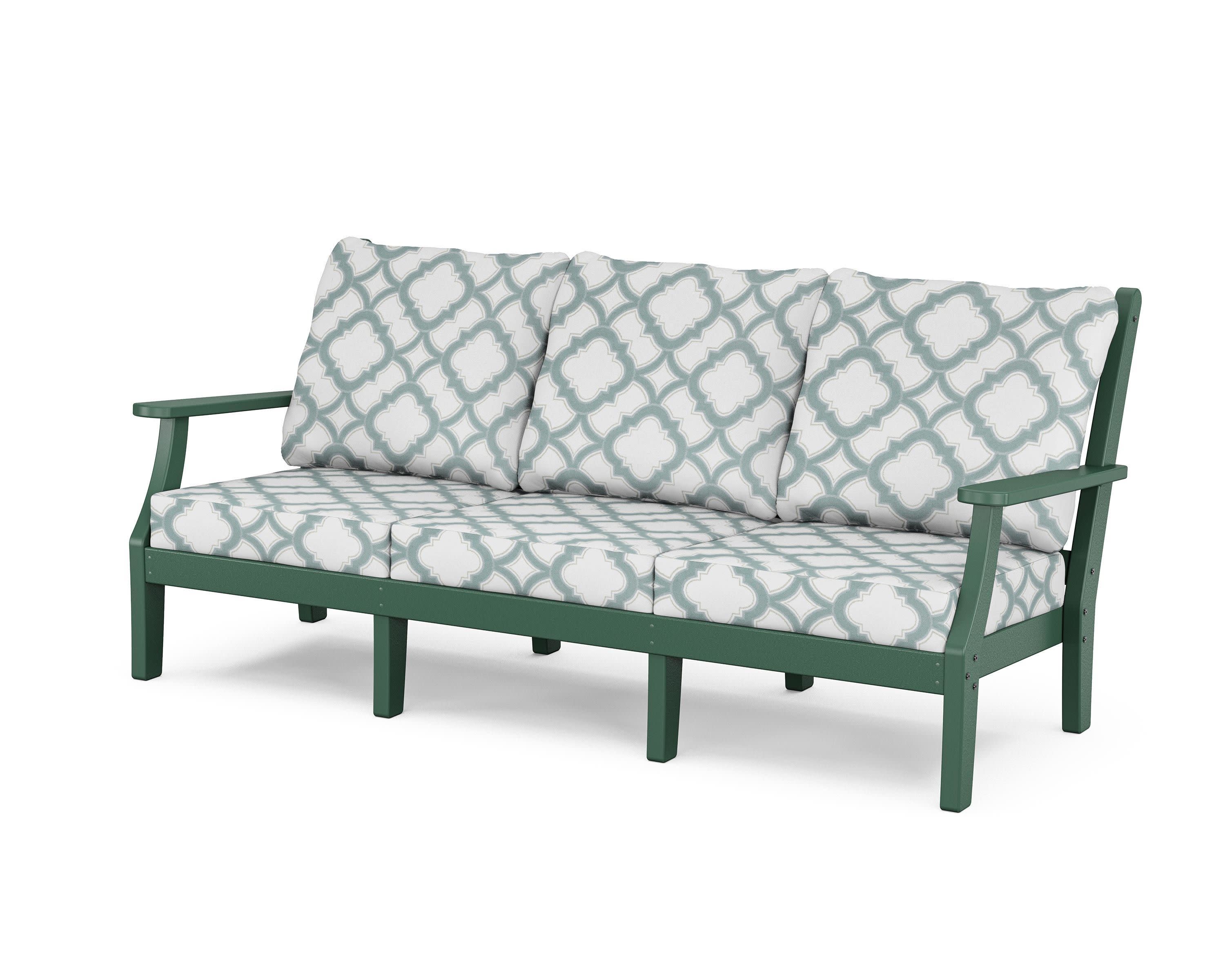 Wovendale Deep Seating Sofa in Green / Trellis Glacier Spa