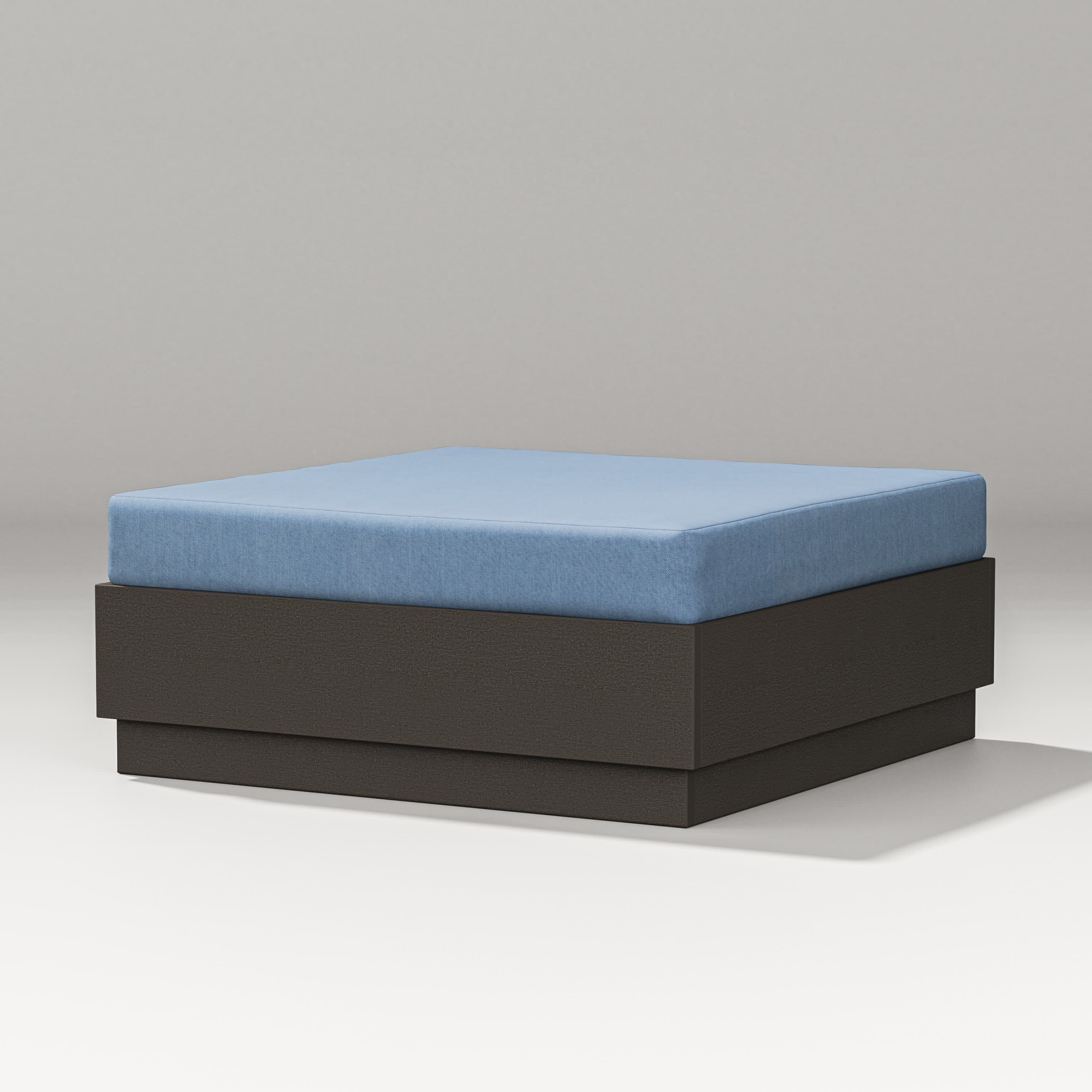 Elevate Lounge Ottoman in Vintage Coffee / Sky Blue