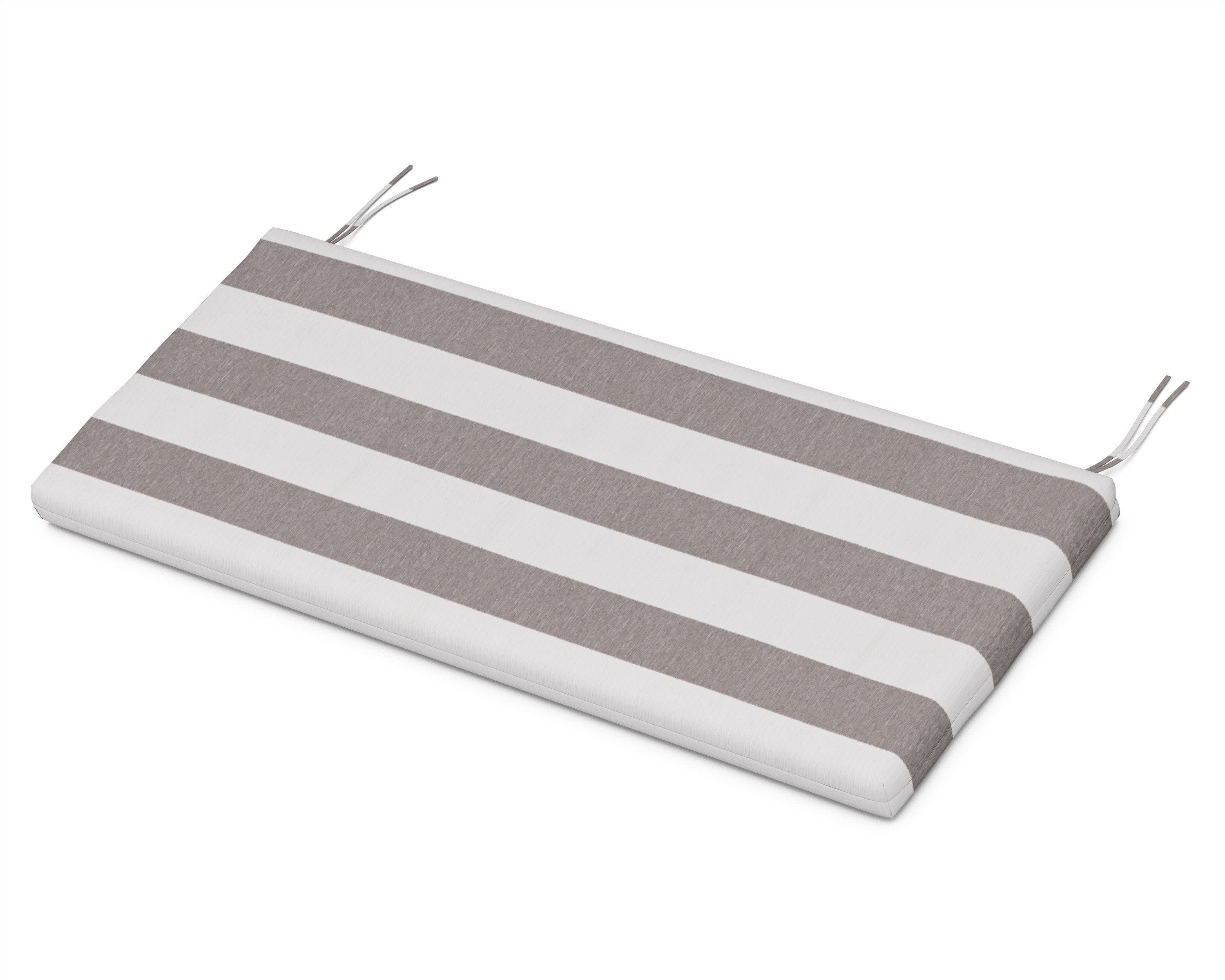 Bench Seat Cushion - 17.75"D x 41"W x 2.5"H in Cabana Stripe Grey Mist