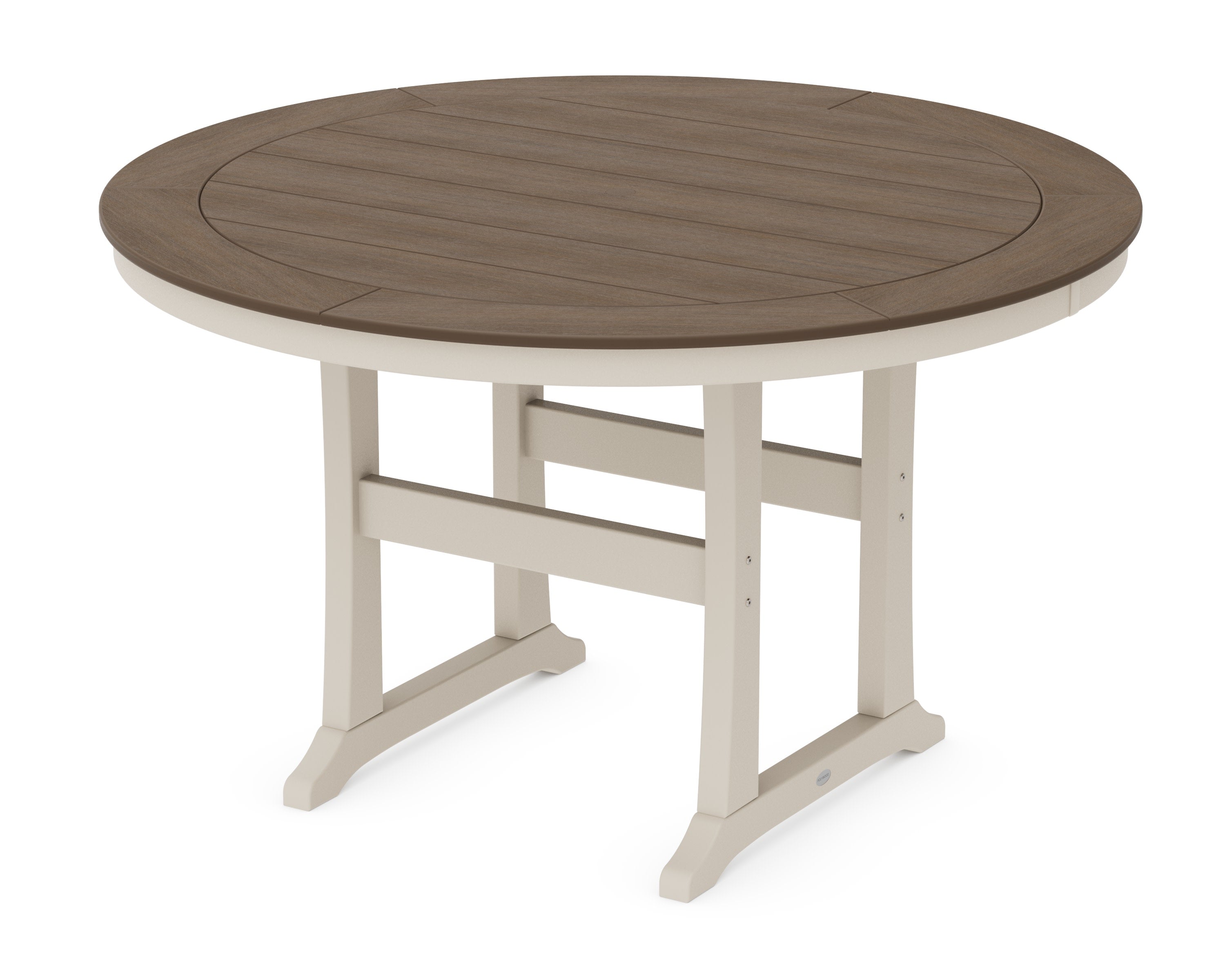 Nautical Trestle 60" Round Counter Table in Sand / Kona