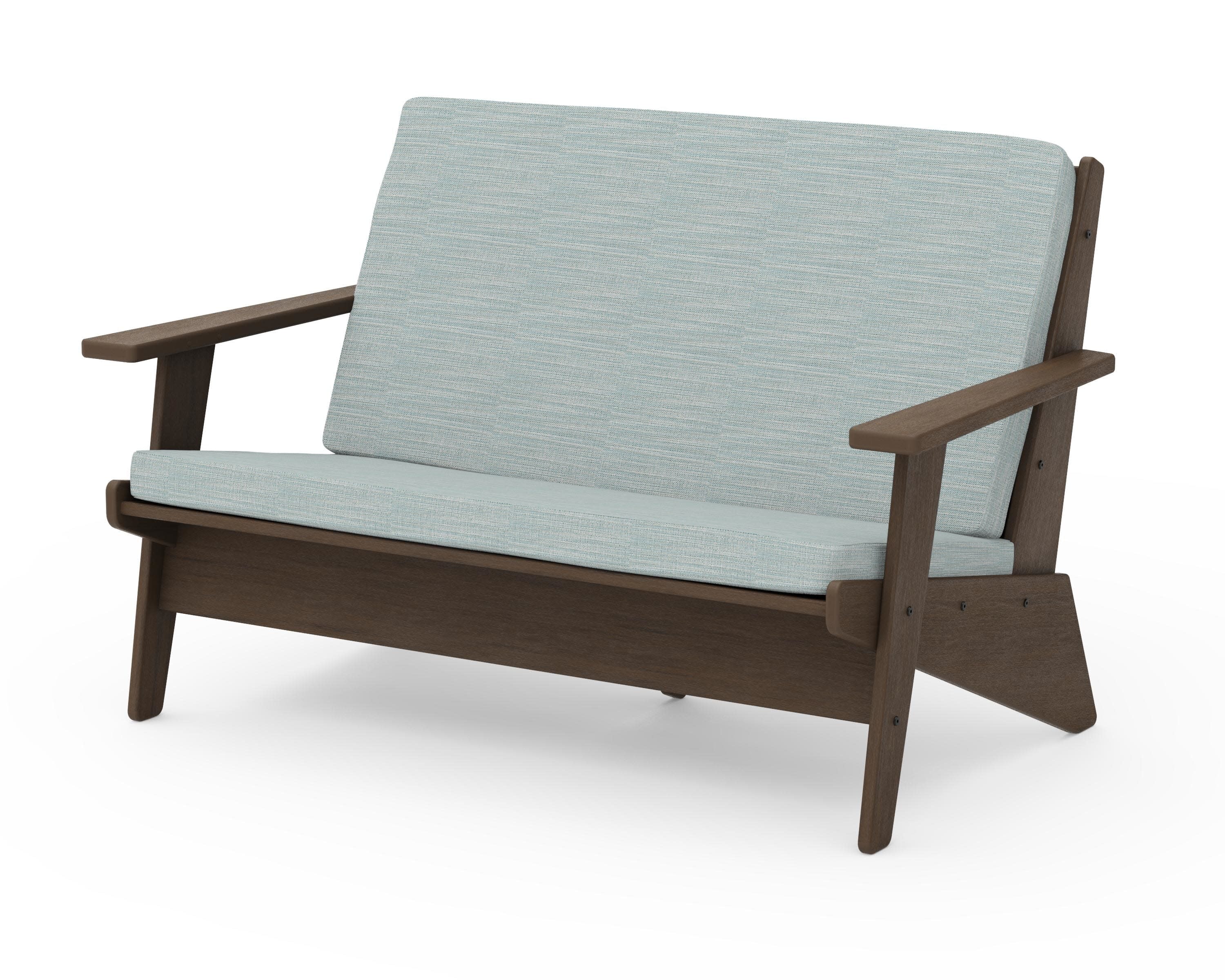 Riviera Modern Lounge Loveseat in Kona / Soothe Mist