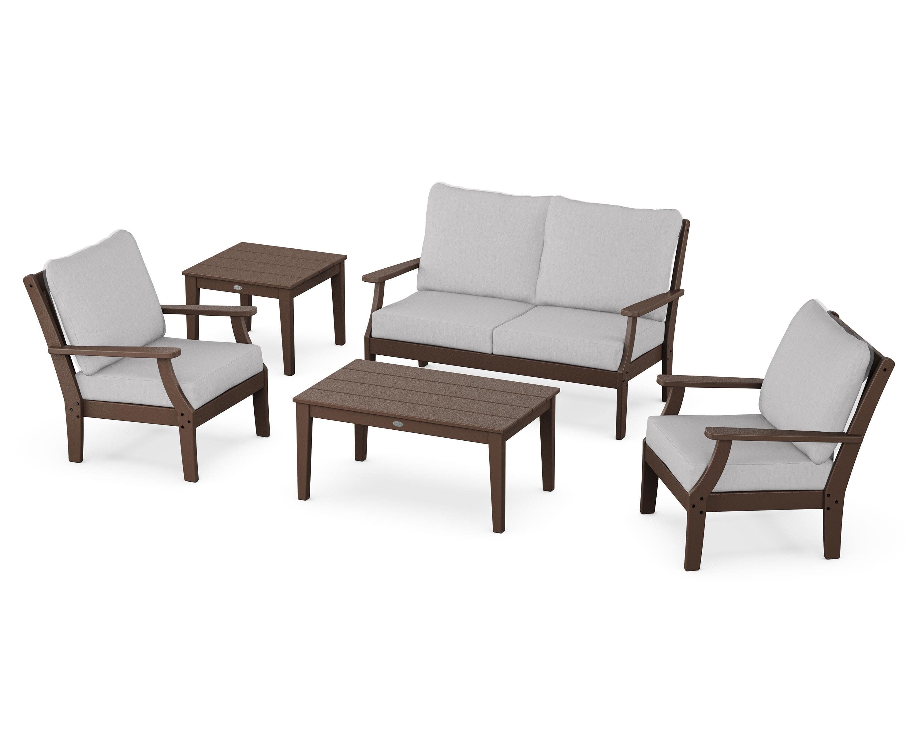 Braxton 5-Piece Deep Seating Set in Mahogany / Granite
