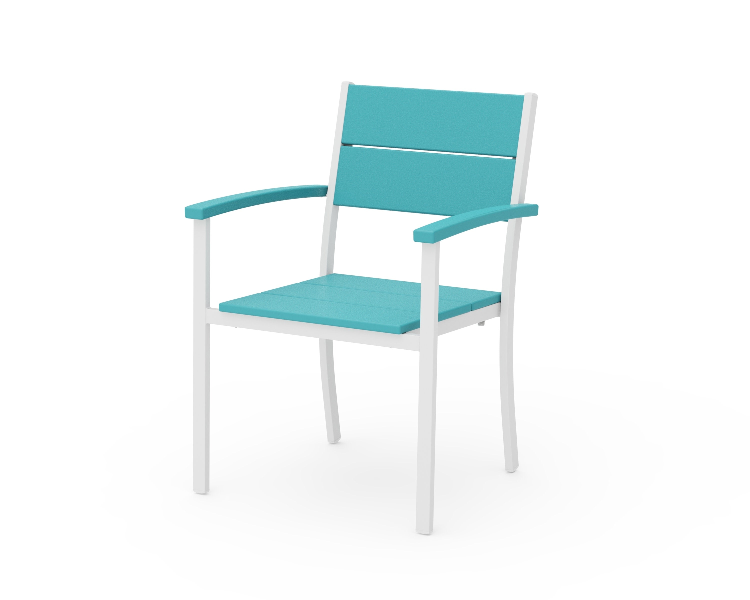 Main Street Stacking Dining Arm Chair in White / Aruba