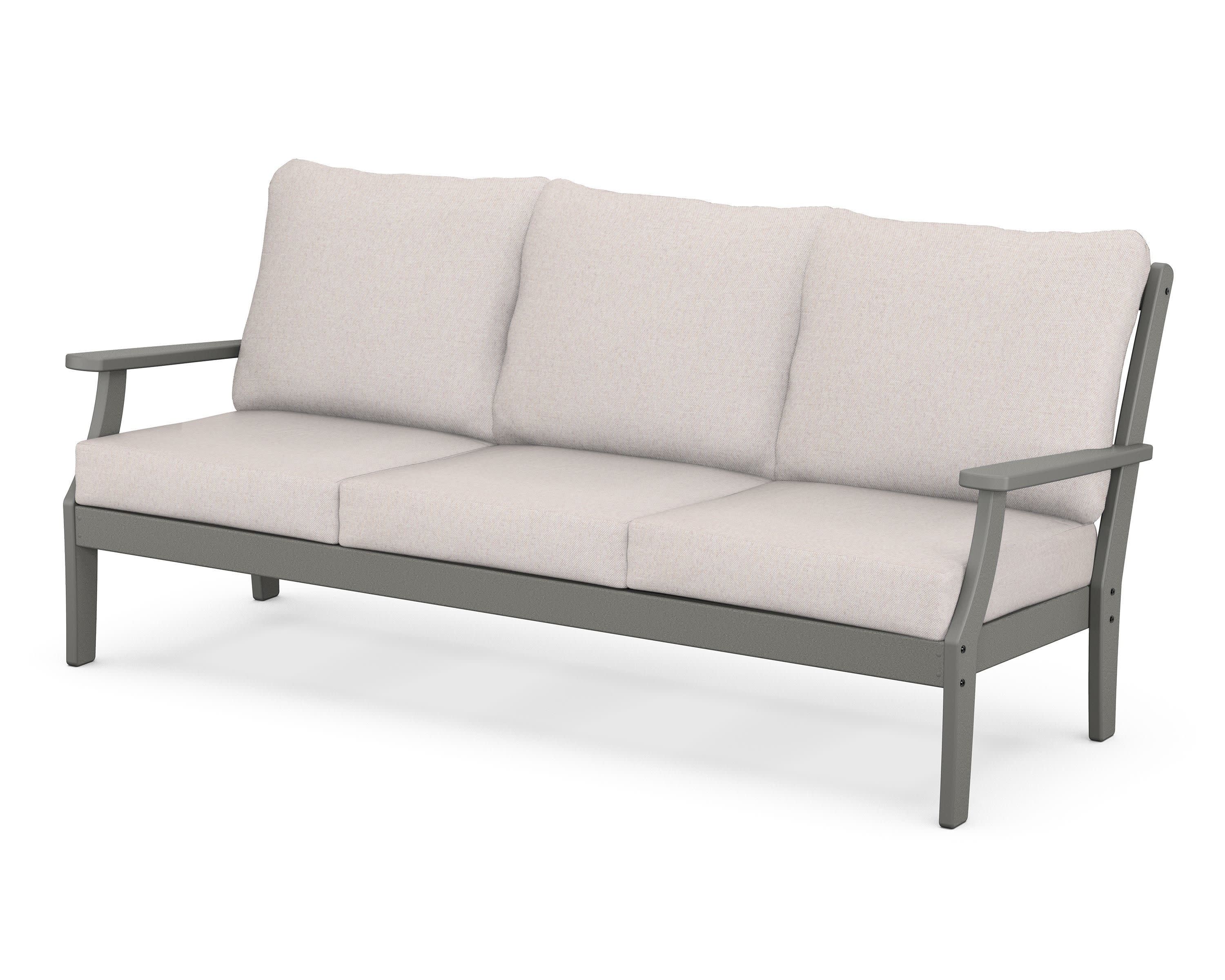 Braxton Deep Seating Sofa in Slate Grey / Dune Burlap