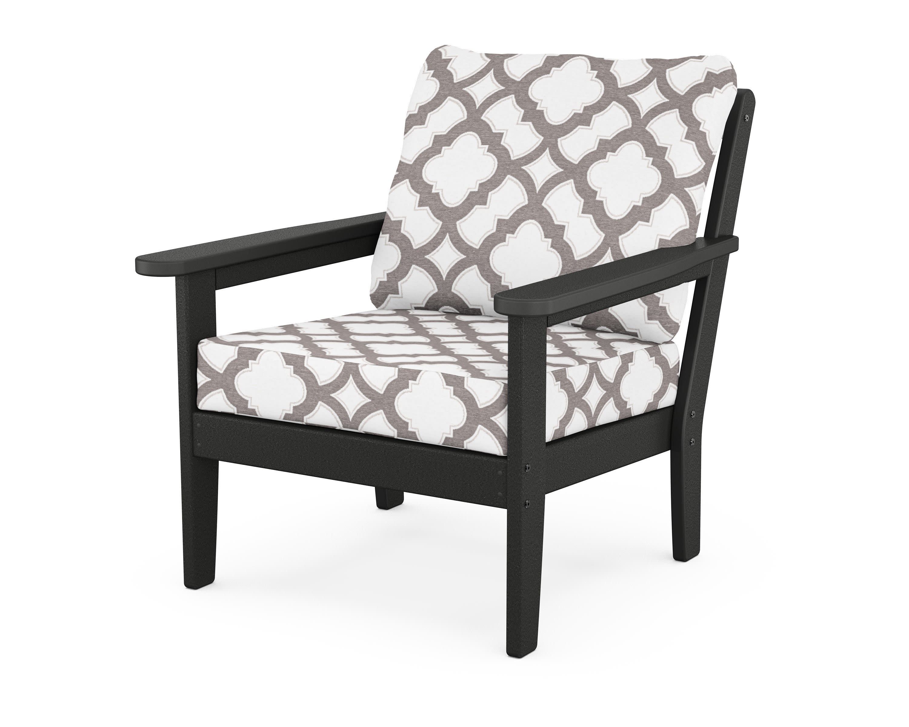 Cottage Deep Seating Chair in Black / Trellis Grey Mist