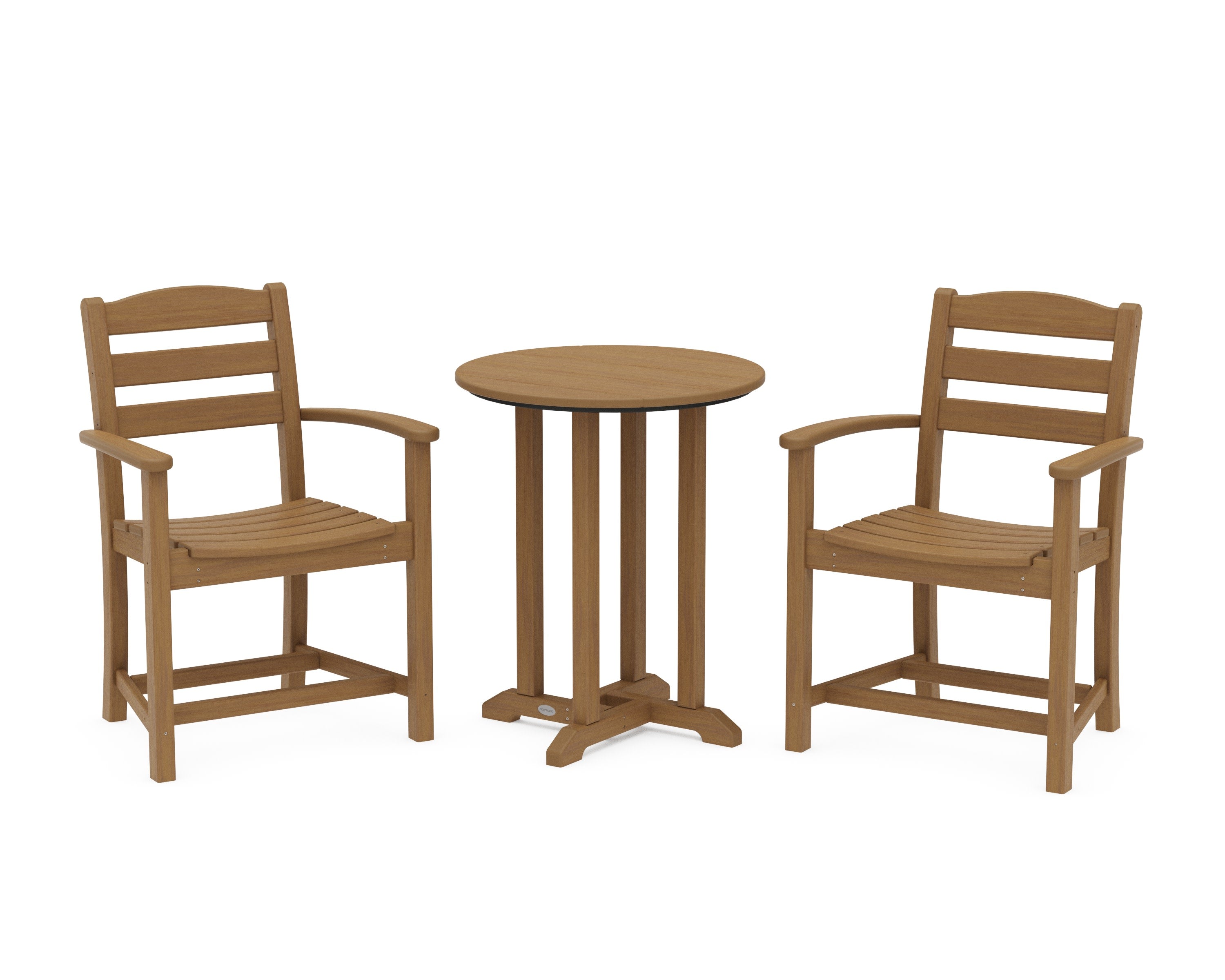 La Casa Caf 3-Piece Round Bistro Dining Set in Natural