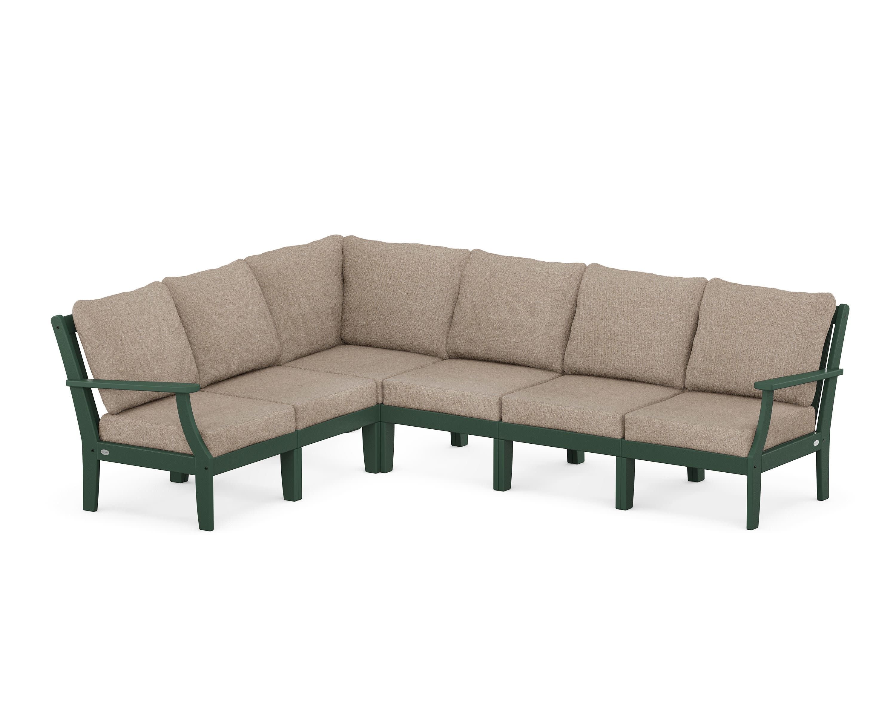 Braxton Modular 6-Piece Deep Seating Set in Green / Spiced Burlap