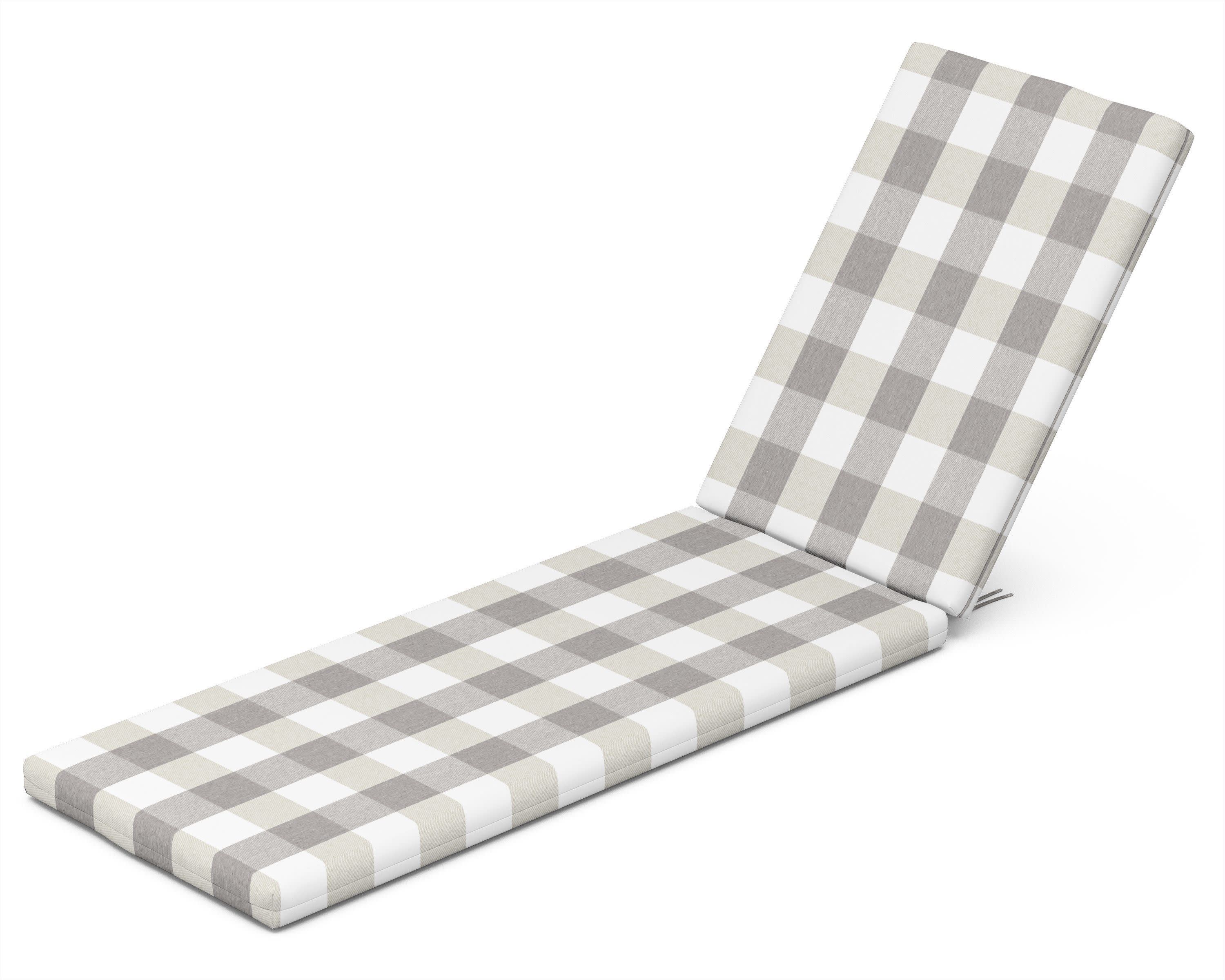 Chaise Seat/Back Pad in Buffalo Plaid Grey Mist