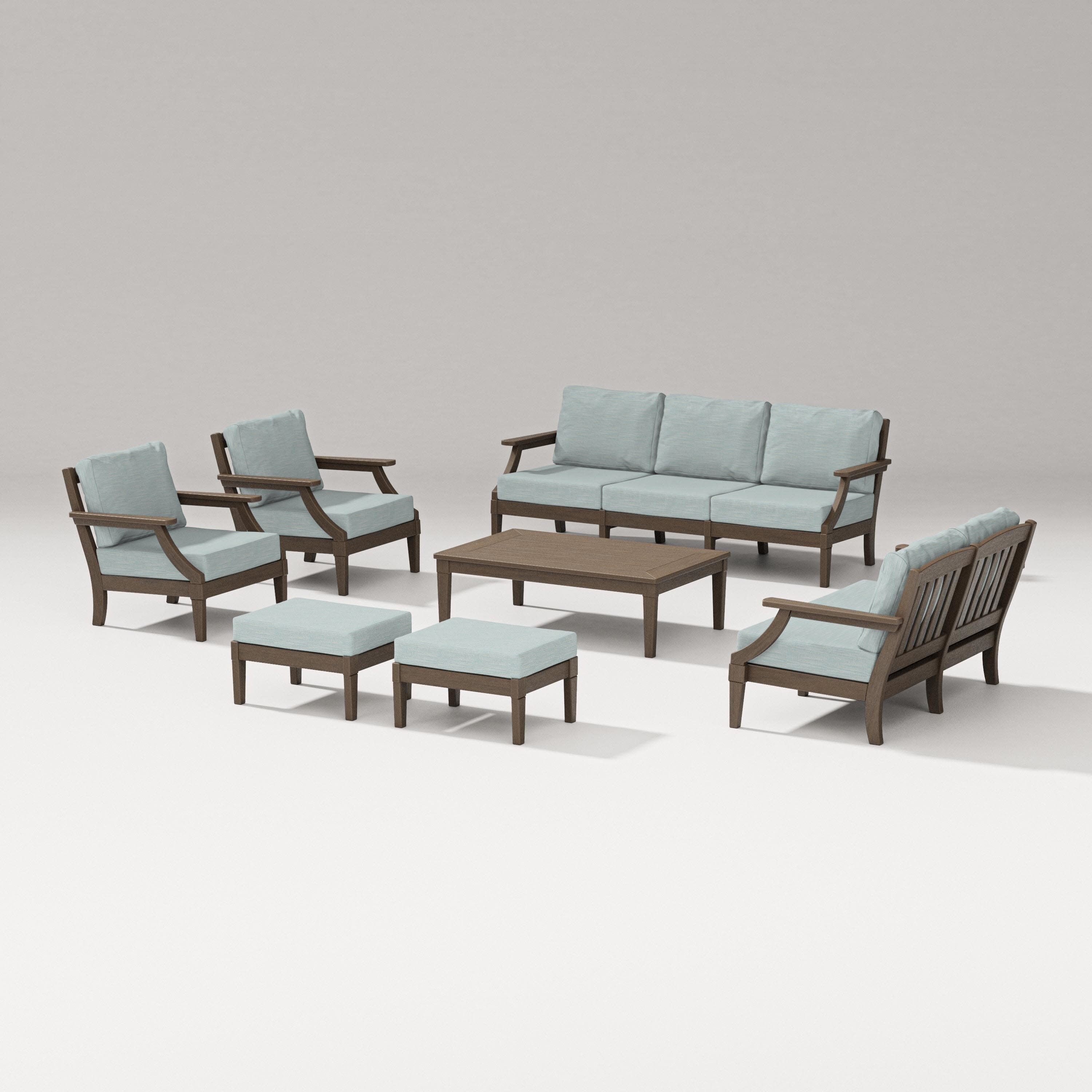 Estate 7-Piece Lounge Sofa Set in Kona / Soothe Mist