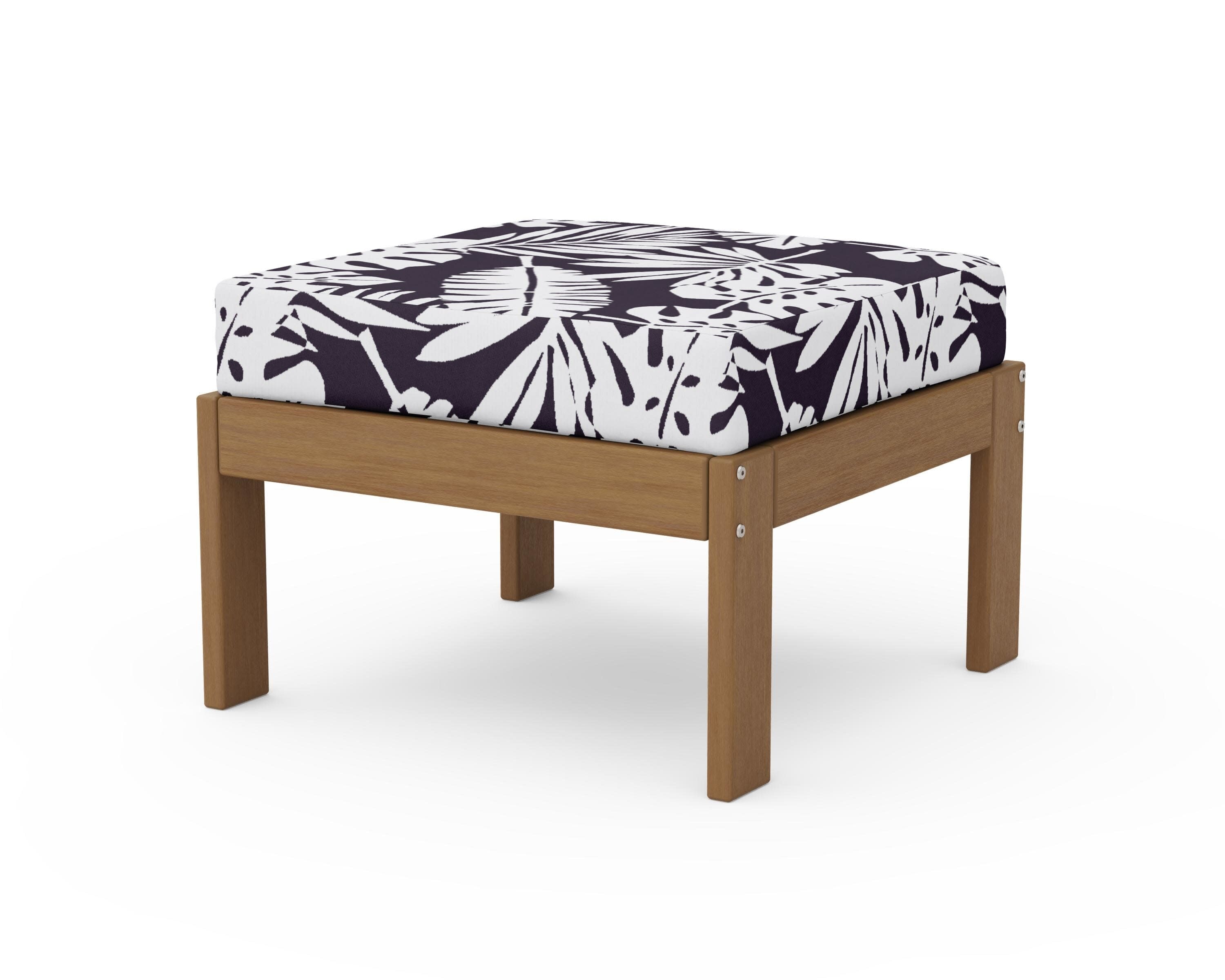 Vineyard Modular Ottoman in Natural / Leaf Navy