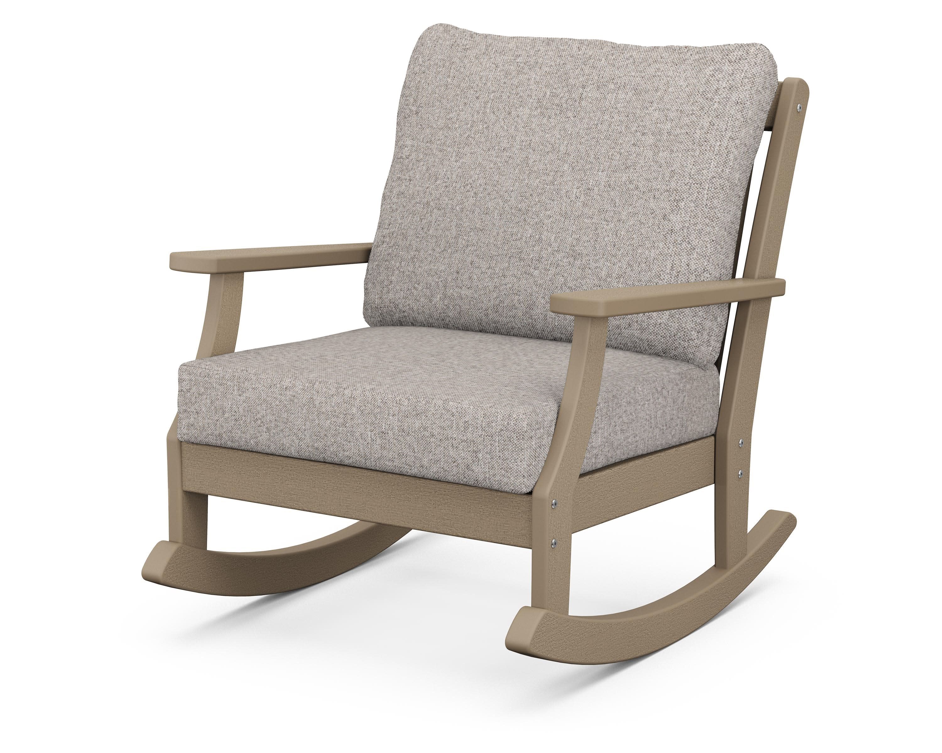 Braxton Deep Seating Rocking Chair in Vintage Sahara / Weathered Tweed