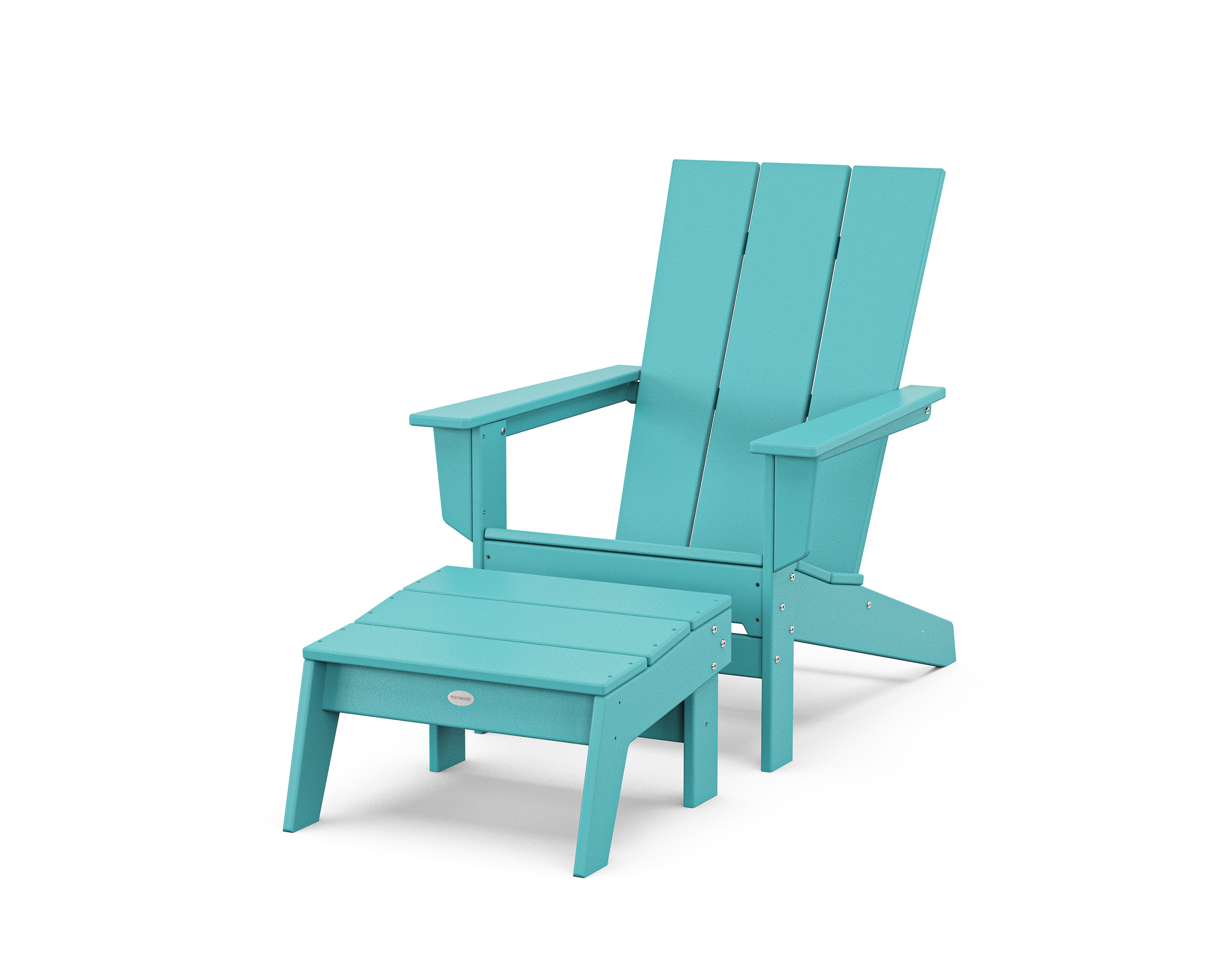 Modern Studio Adirondack Chair with Ottoman in Aruba