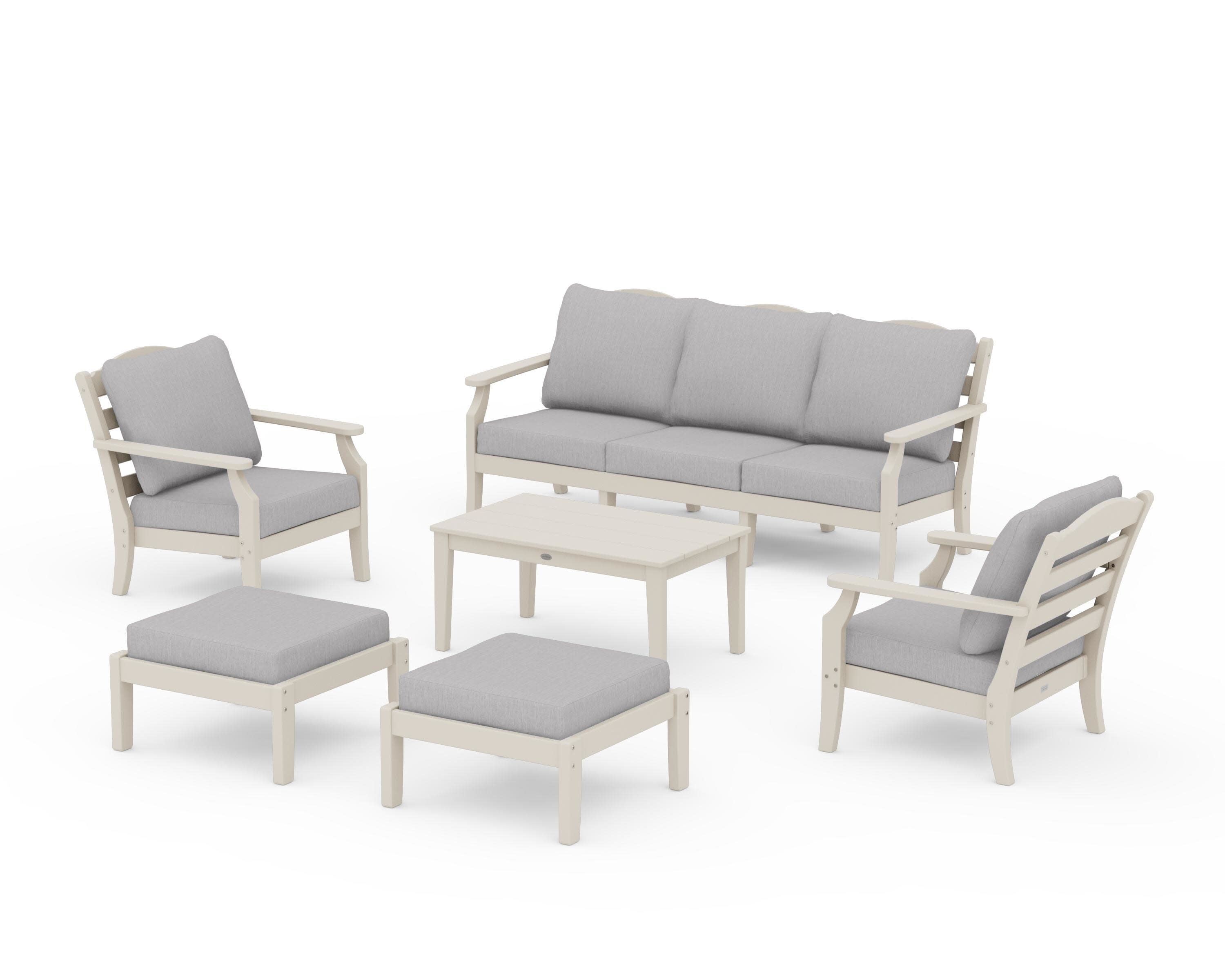 Savannah 6-Piece Lounge Sofa Set in Sand / Granite