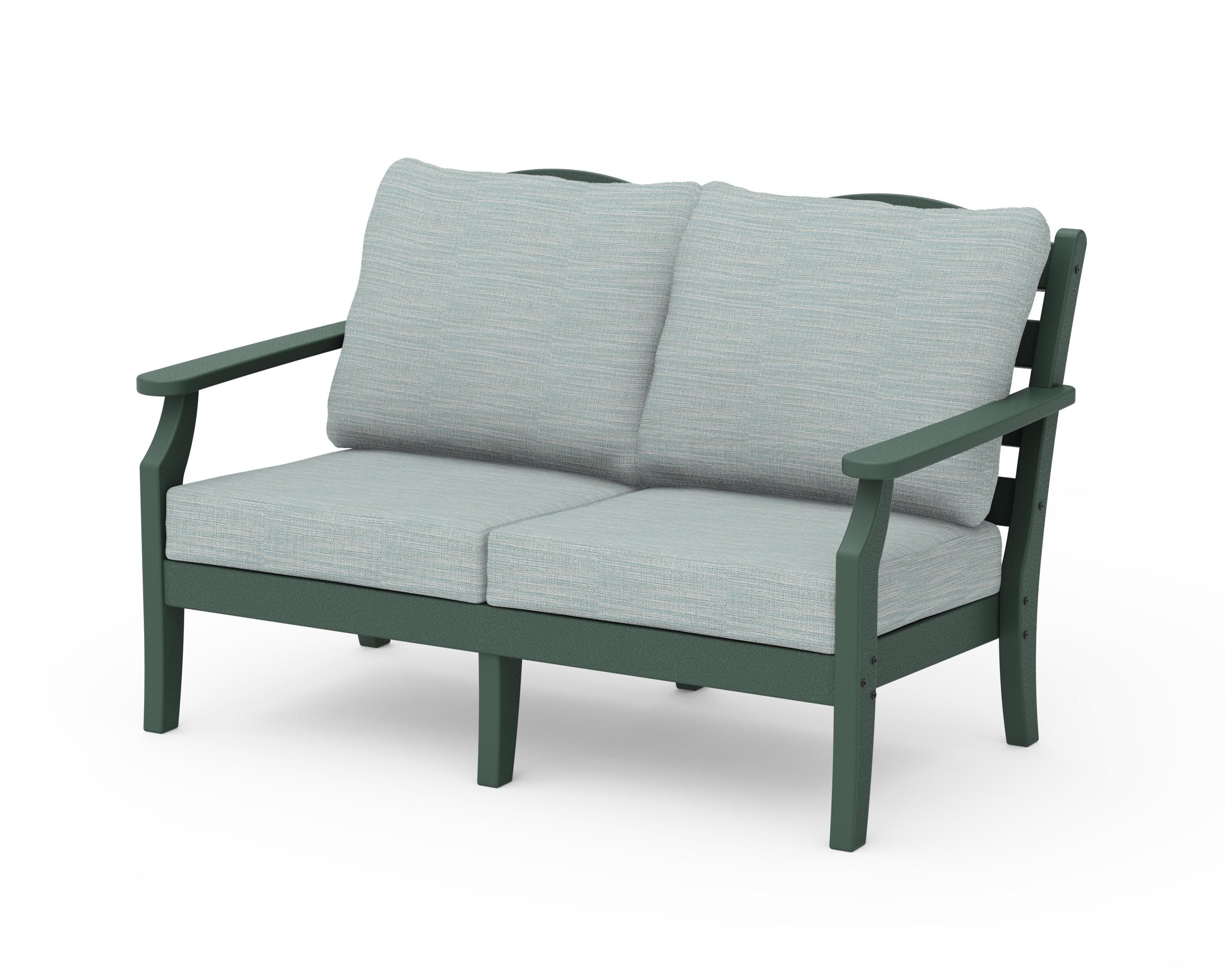 Savannah Deep Seating Loveseat in Green / Soothe Mist