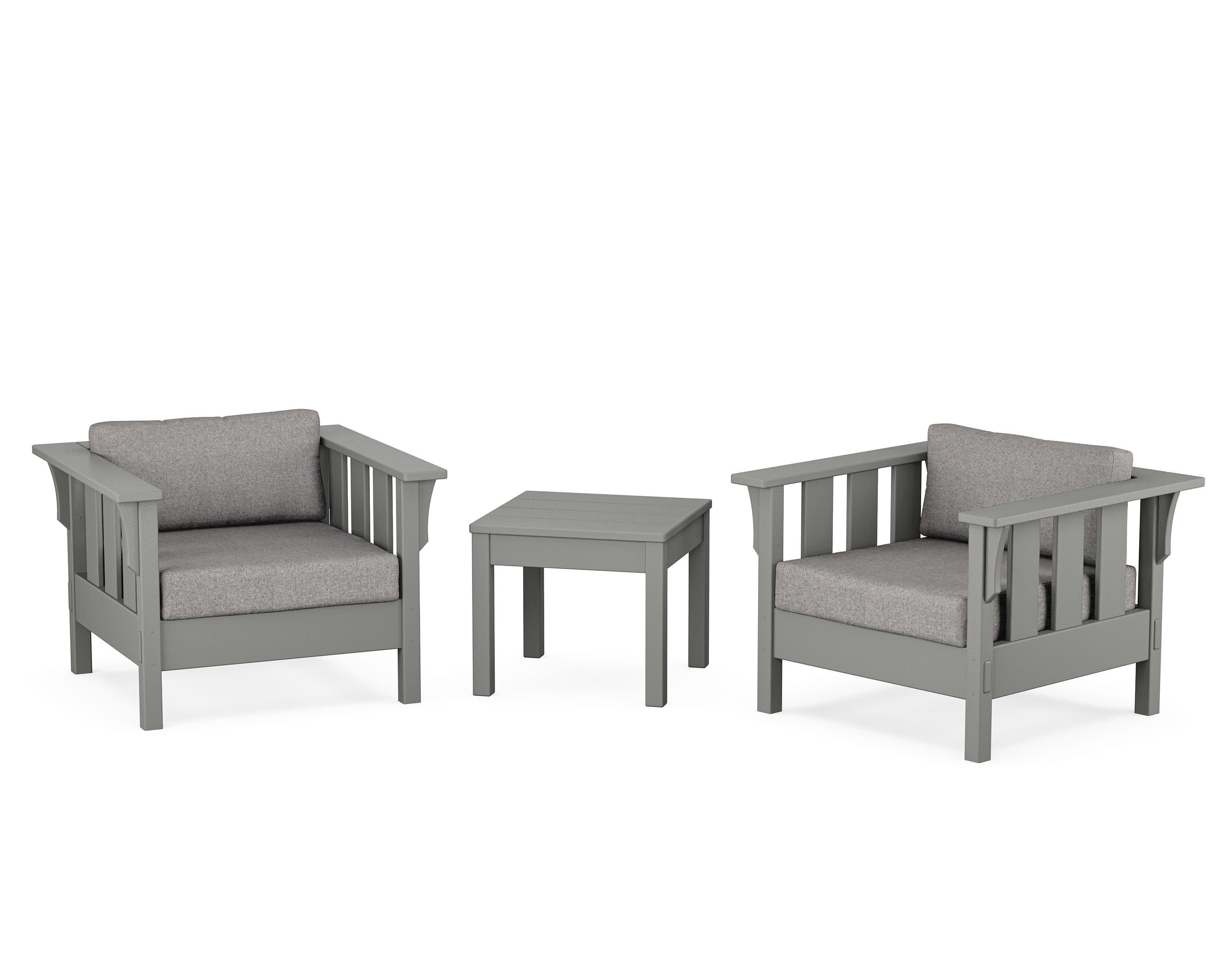 Acadia 3-Piece Deep Seating Set in Slate Grey / Grey Mist