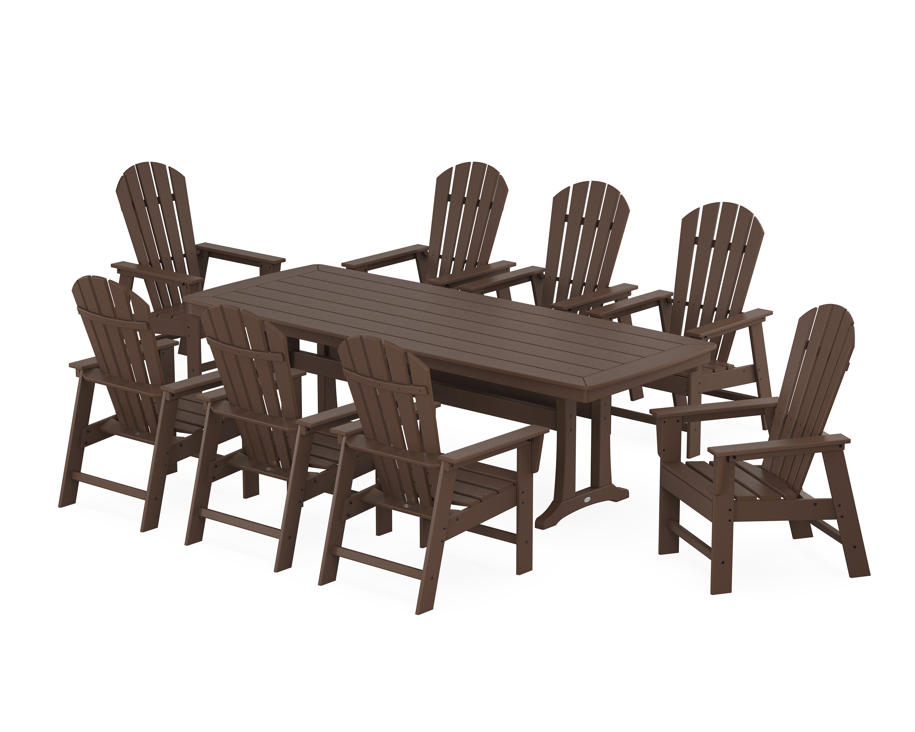 South Beach 9-Piece Dining Set with Trestle Legs in Mahogany